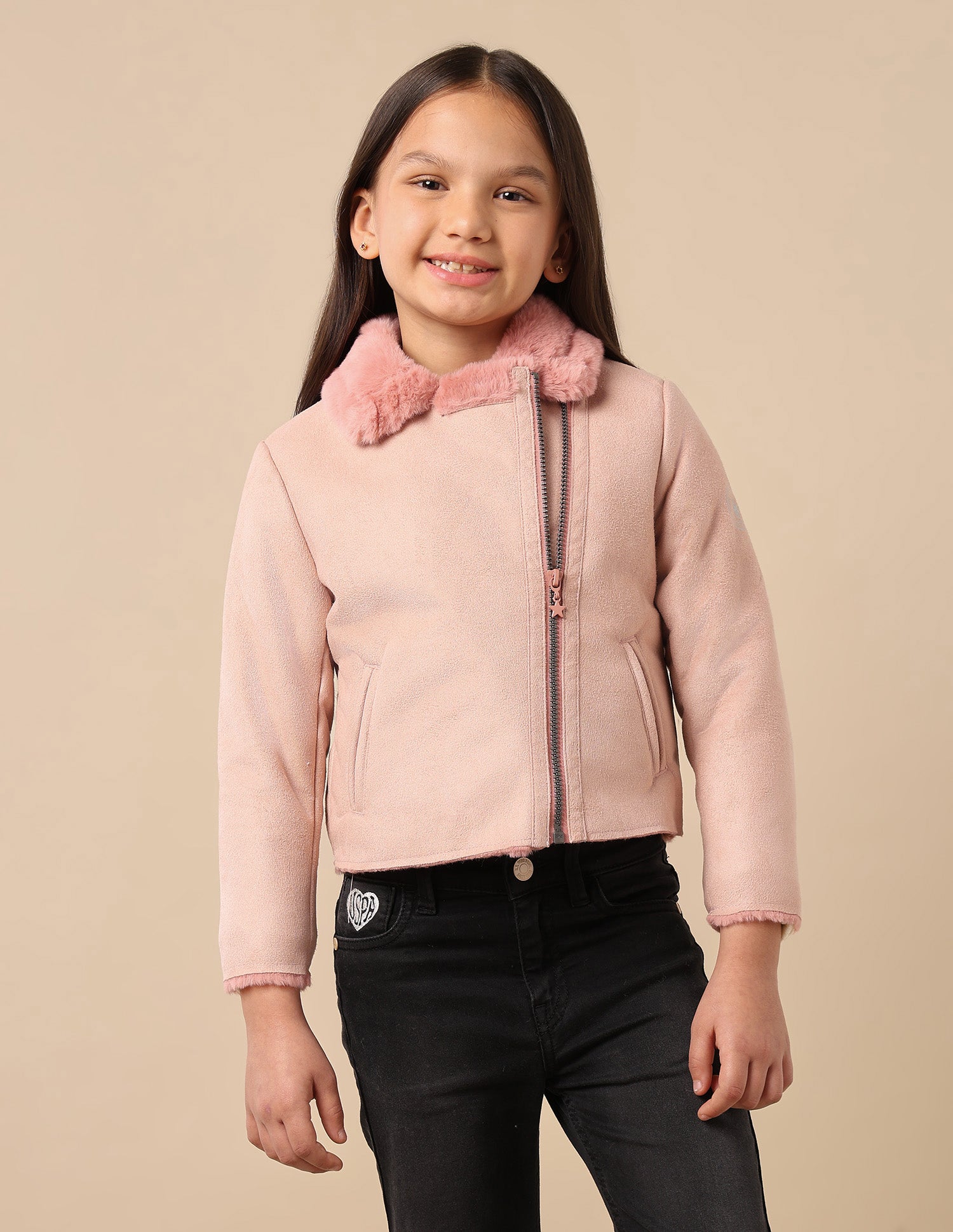Faux Fur Lined Casual Jacket Light Pink - U.S. Polo Assn. India | Large