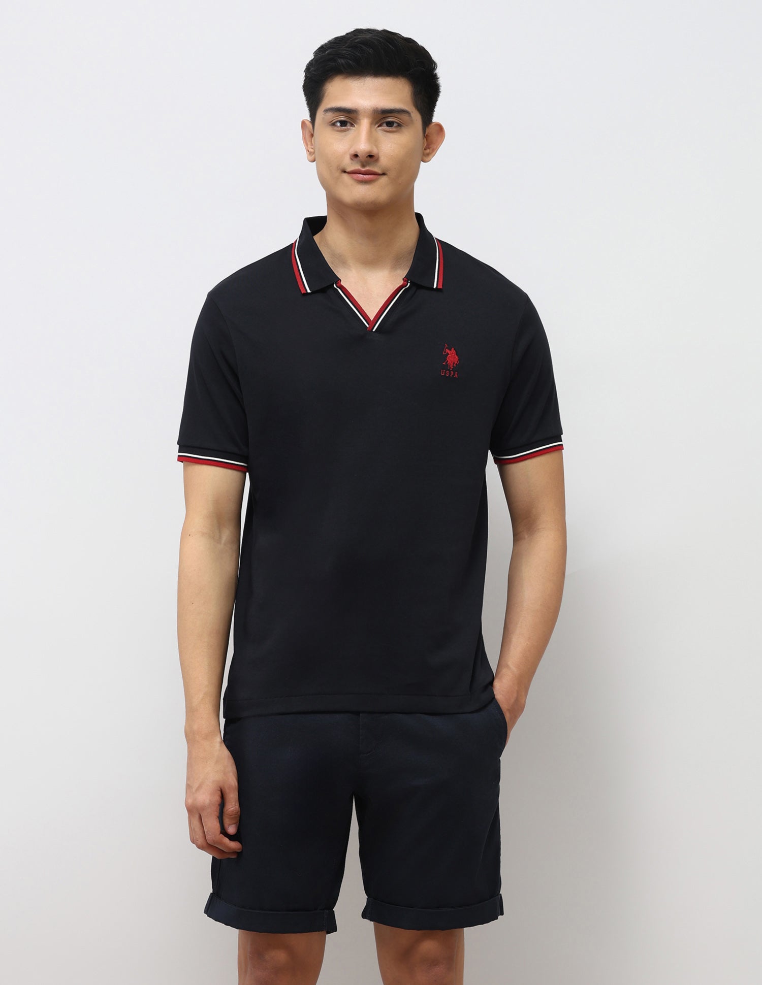 Pure Cotton Slim Fit Polo Shirt Navy - U.S. Polo Assn. India | Large