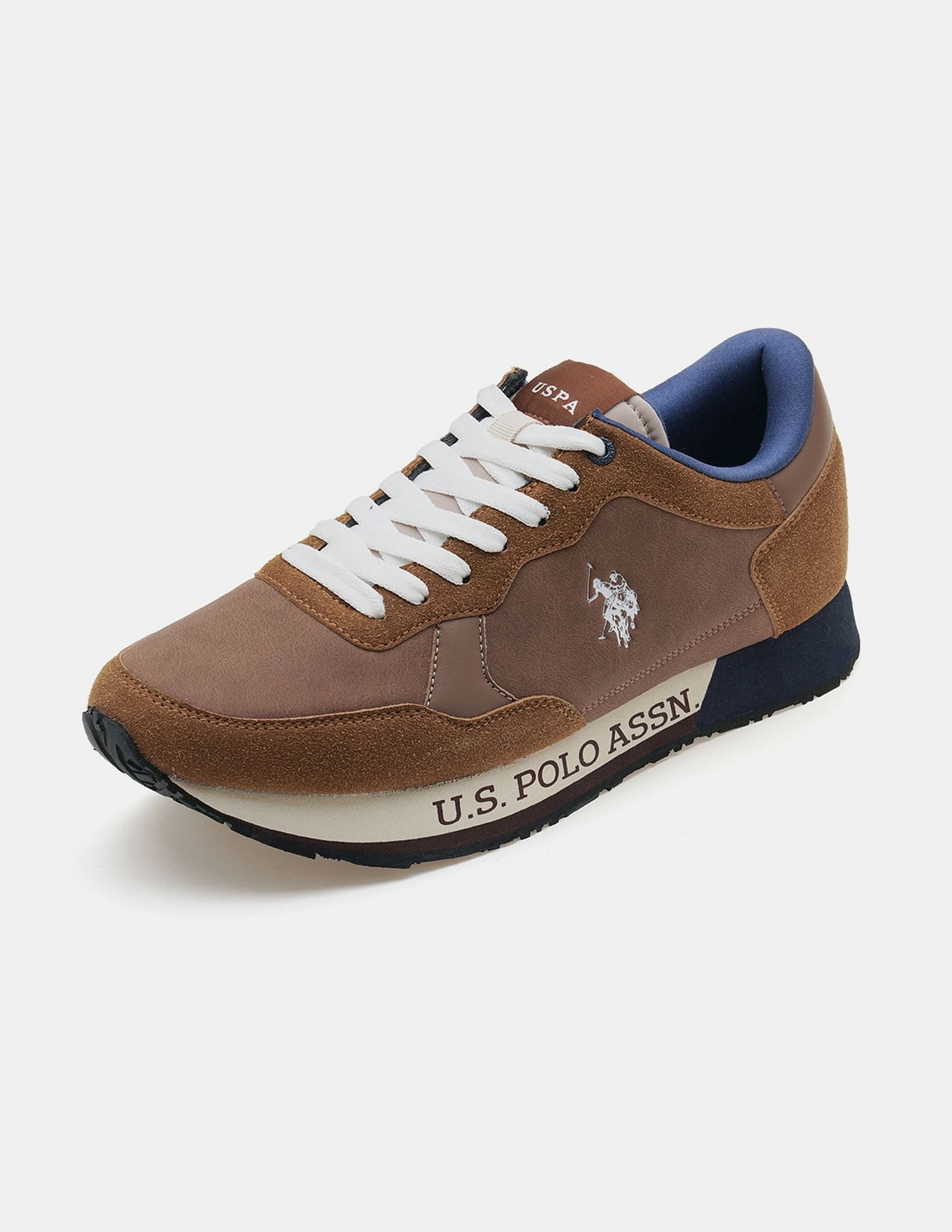 Men Caspian 2.0 Colour Blocked Sneakers Tan - U.S. POLO ASSN. | Large