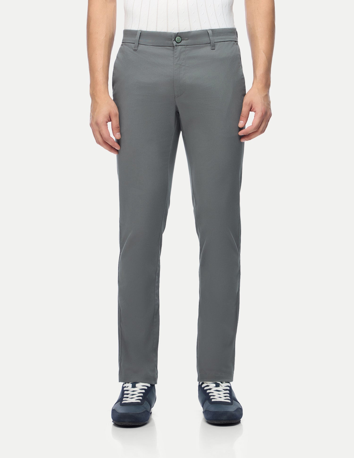 Denver Slim Fit Twill Trousers Dark Grey - U.S. Polo Assn. India | Large
