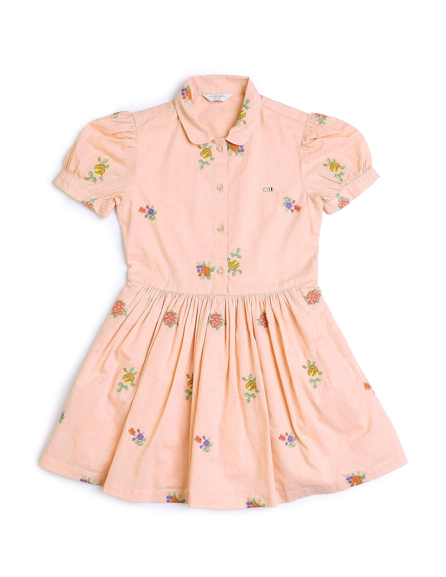Girls Embroidered Fit & Flare Dress Multi - U.S. POLO ASSN. | Large