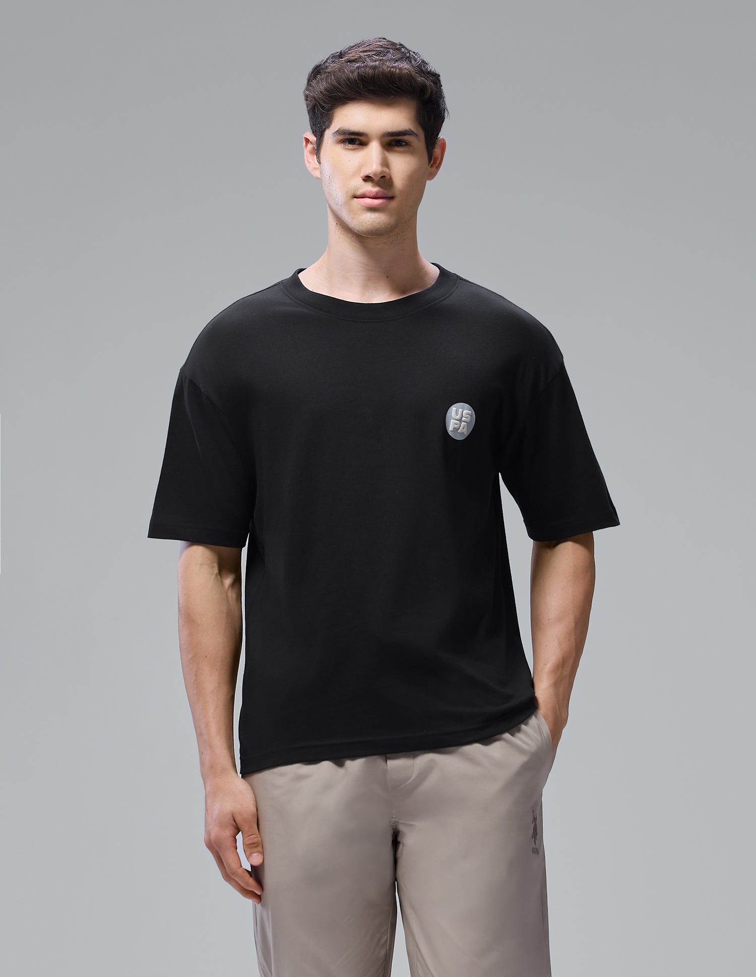 Graphic Printed Oversized Fit Loungewear T-Shirt Black - U.S. Polo Assn. India | Large