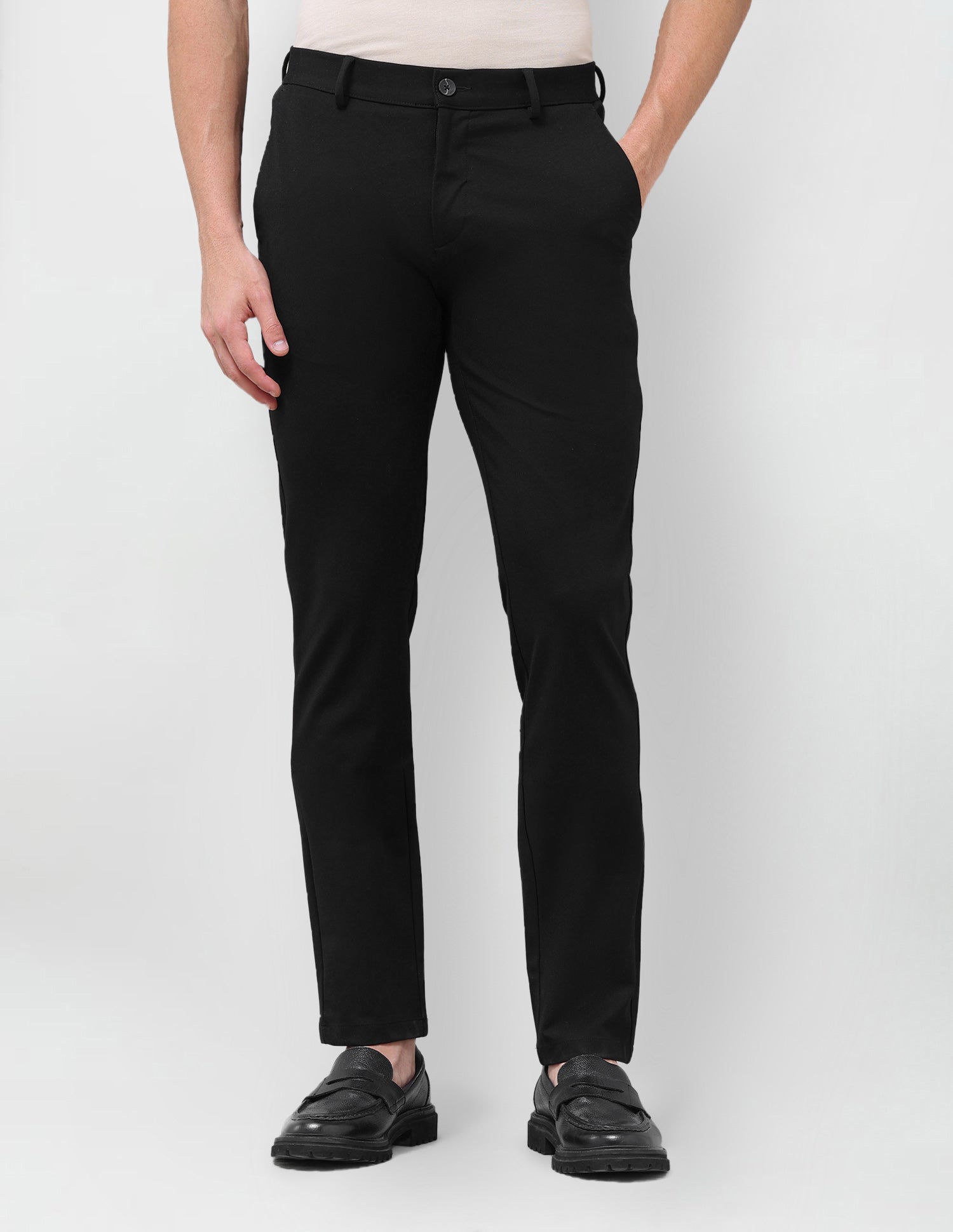 Austin Slim Fit Mid Rise Trousers Black - U.S. Polo Assn. India | Large