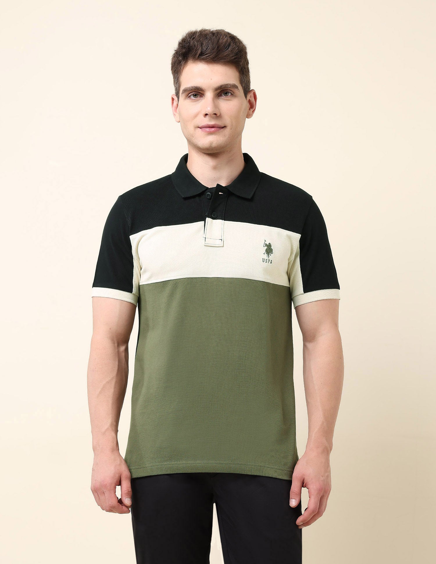 Colourblocked Classic Polo Shirt Black - U.S. Polo Assn. India | Large