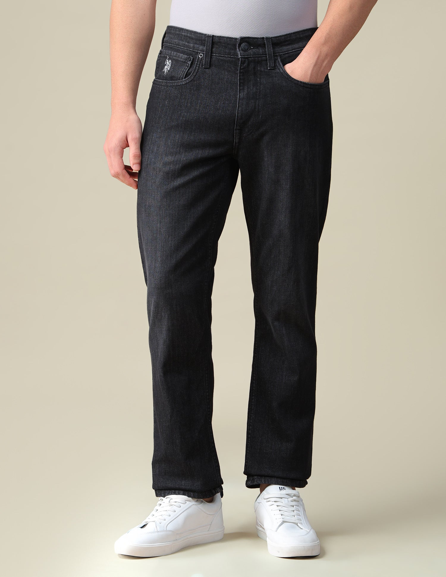 Harold Slim Straight Fit Black Jeans Black - U.S. Polo Assn. India | Large