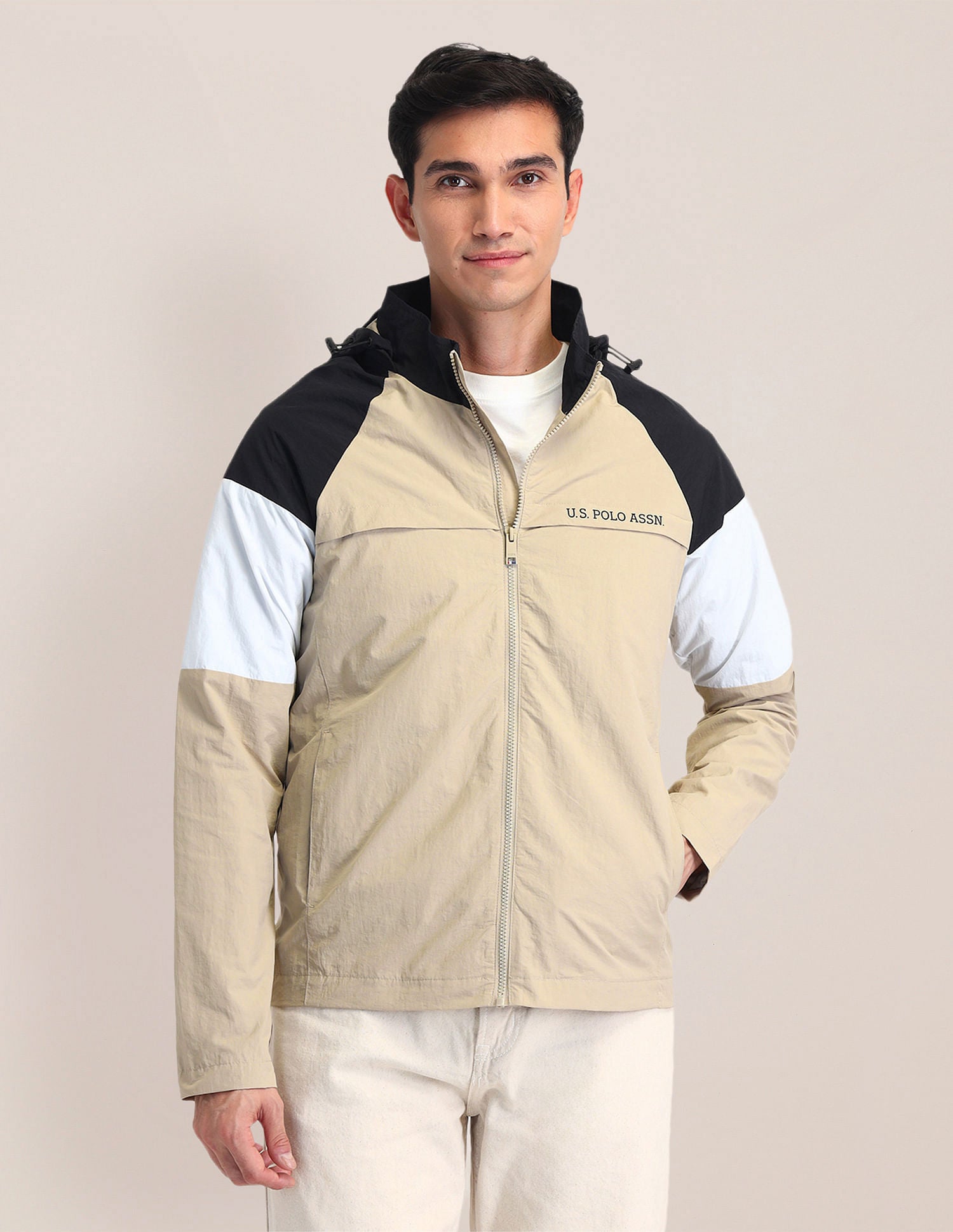 Regular Fit Solid Padded Jacket Black - U.S. POLO ASSN. | Large