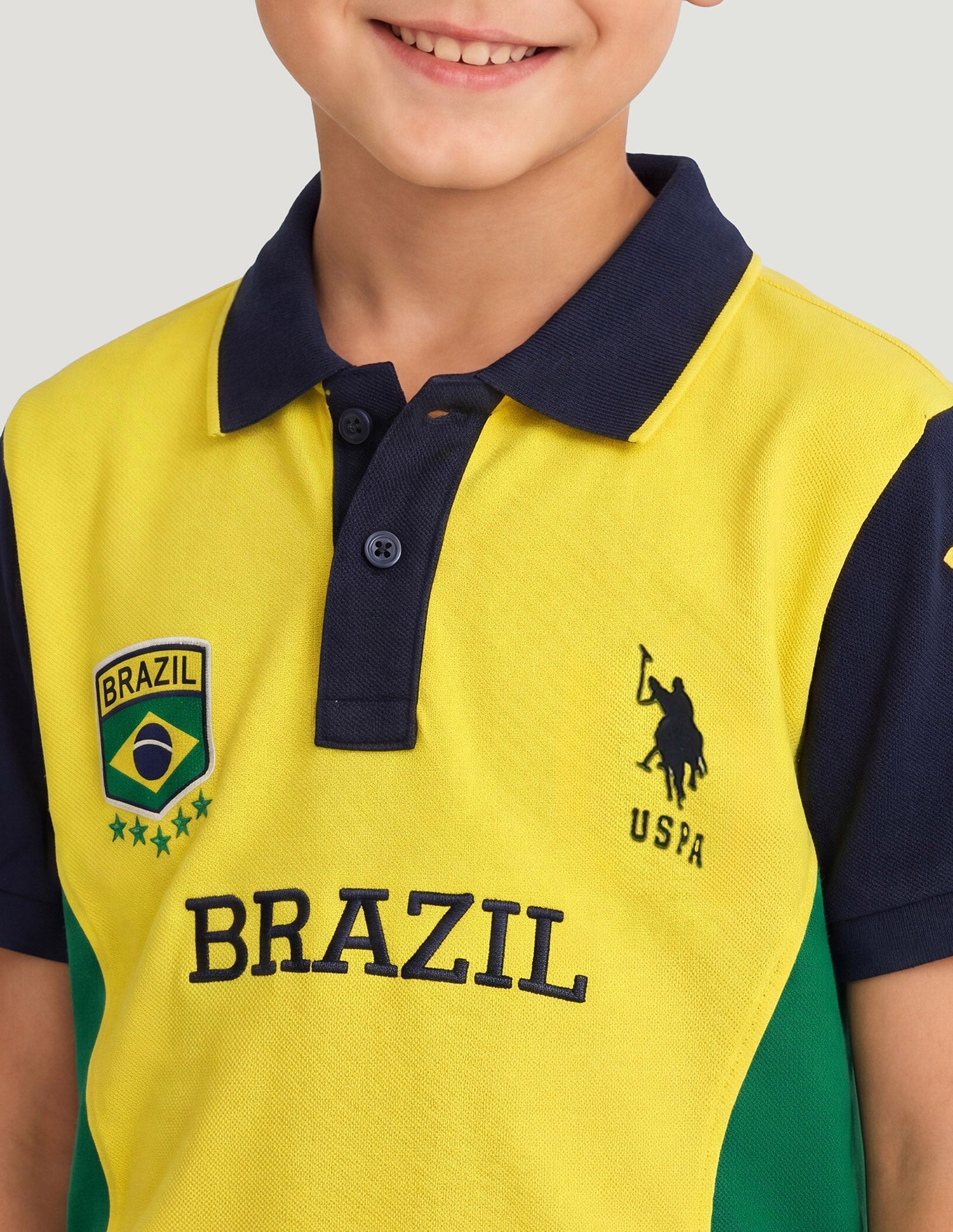 Colourblocked Embroidered Regular Fit Polo Shirt Yellow - U.S. Polo Assn. India | Large