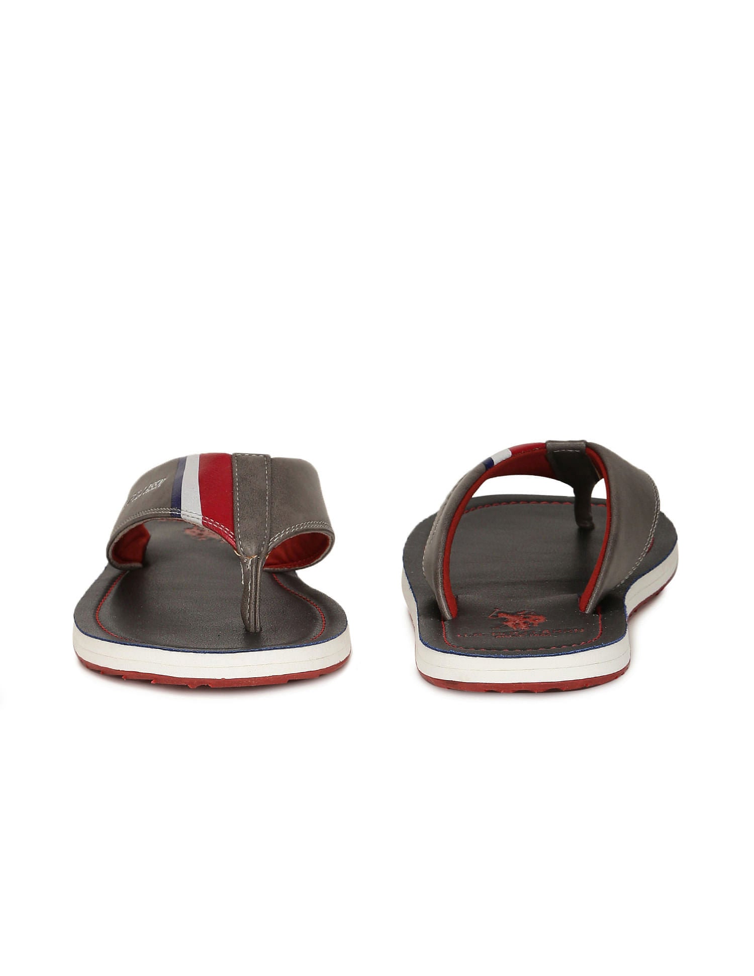 Brand Print Patt 2.0 Flip Flops Grey and Black - U.S. Polo Assn. India | Large