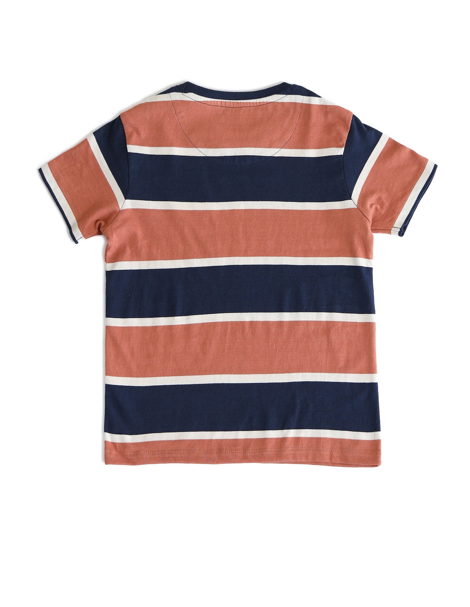 Boys Horizontal Striped Regular Fit T-Shirt Rust - U.S. POLO ASSN. | Large