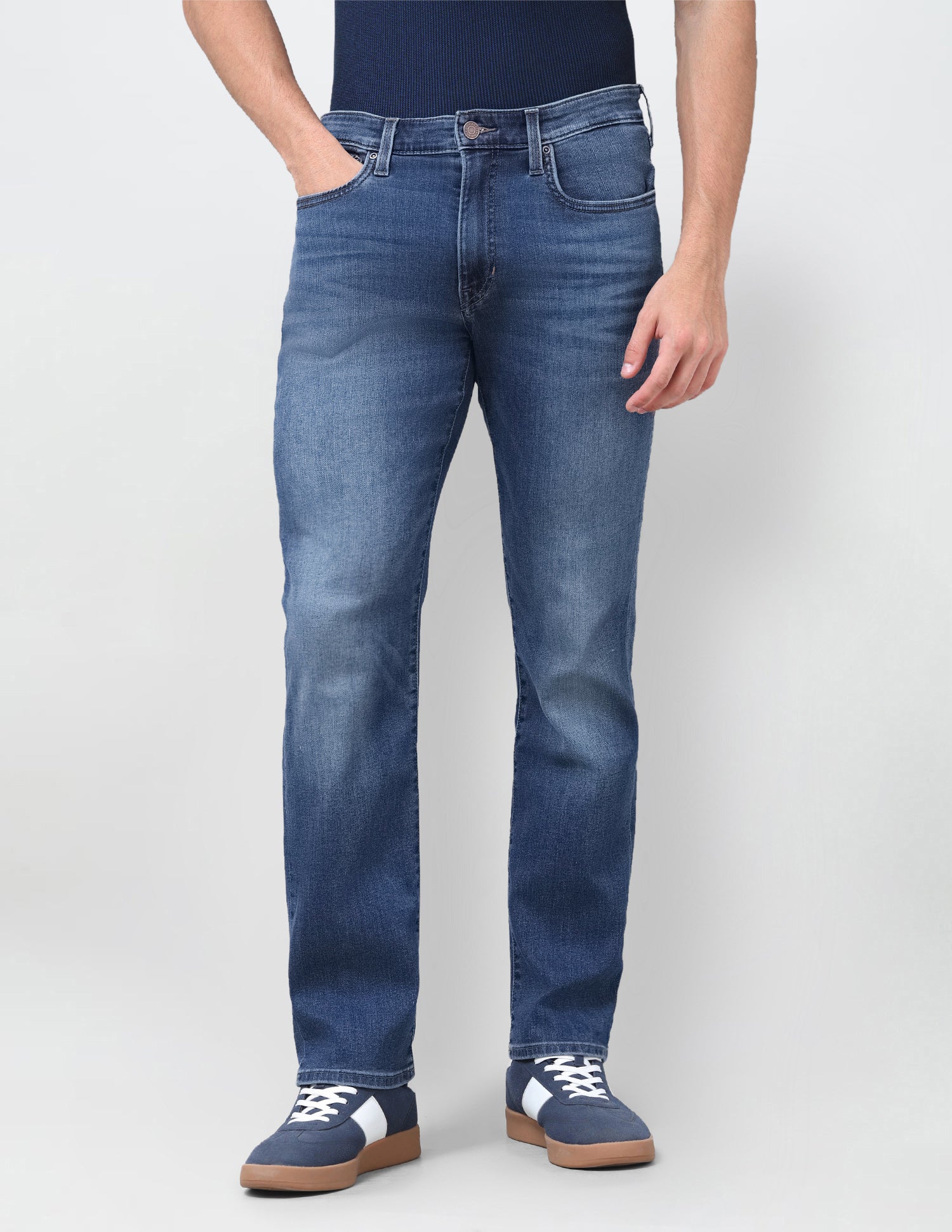 Pacho X Harold Slim Straight Fit Blue Jeans Mid Blue - U.S. Polo Assn. India | Large