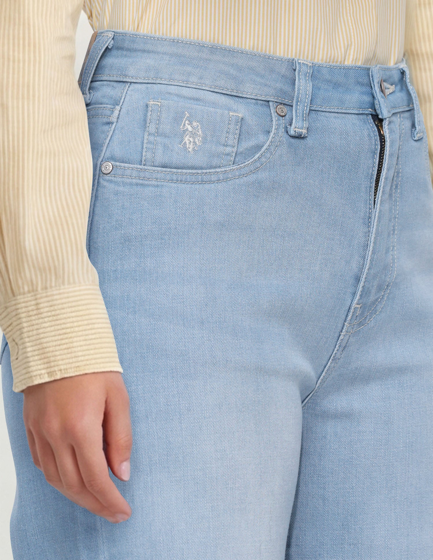 High Rise Wide Leg Fit Jeans Blue - U.S. Polo Assn. India | Large