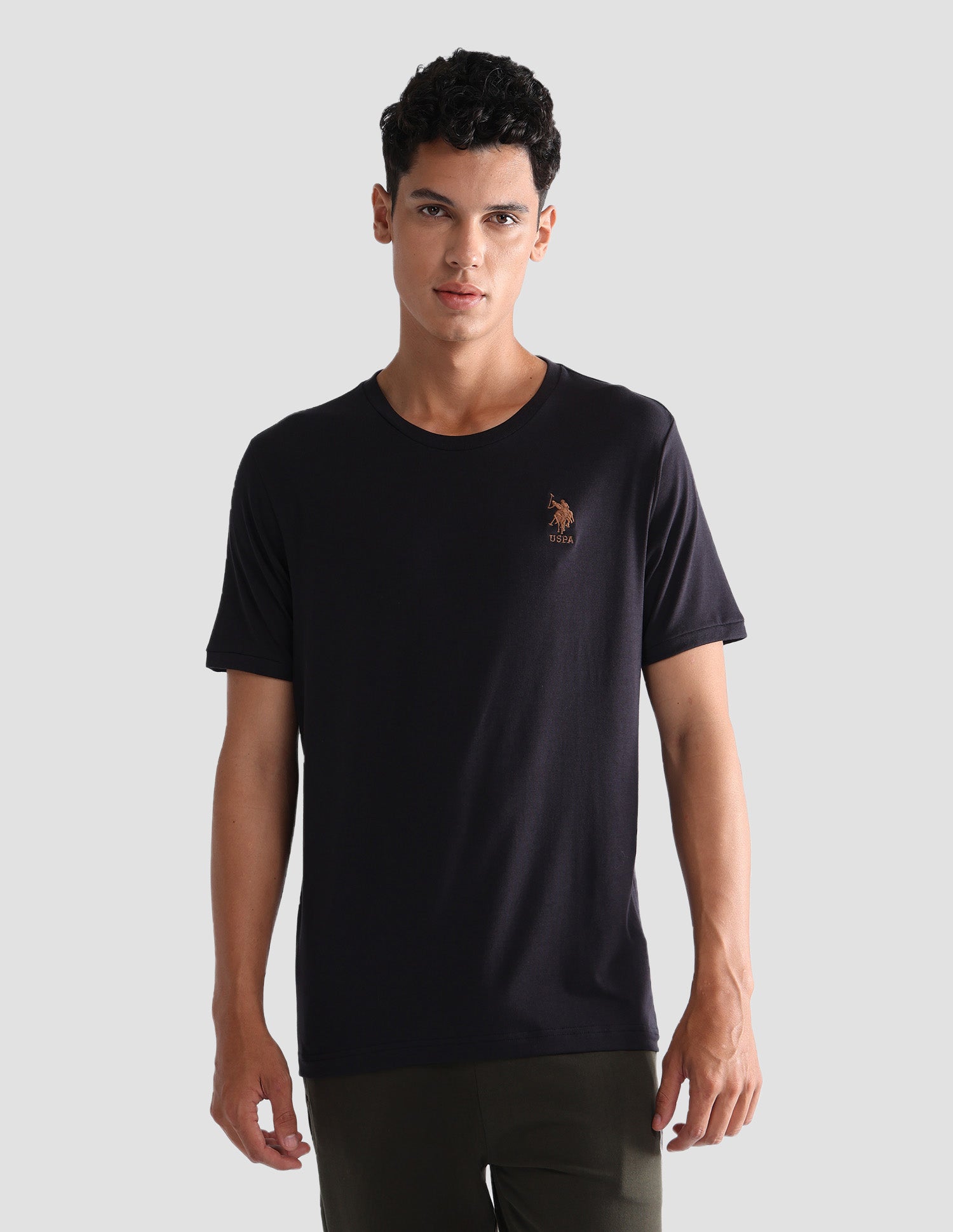 Solid Comfort Fit OEE10 Lounge T-Shirt - Pack Of 1 Black - U.S. POLO ASSN. | Large