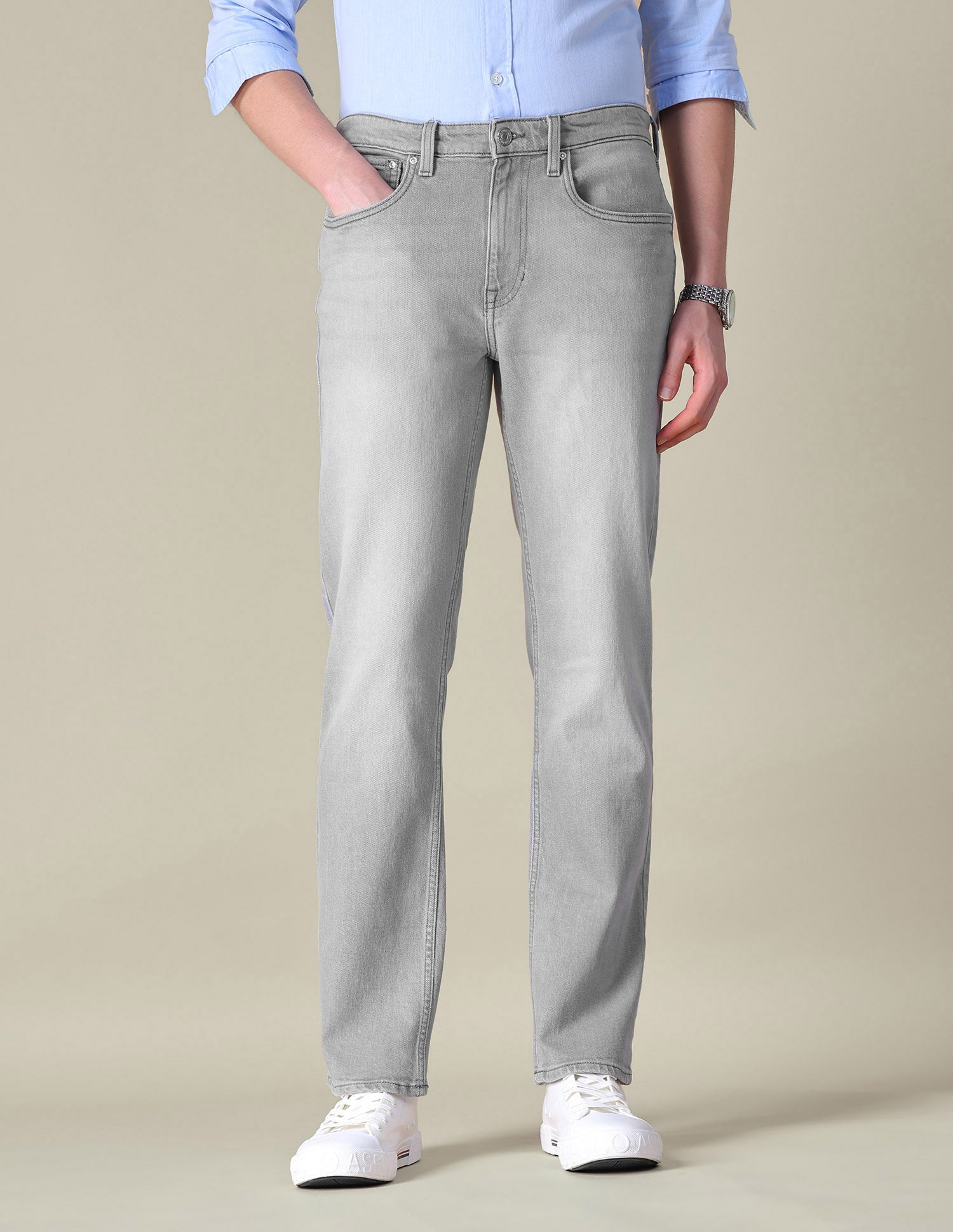 Harold Slim Straight Fit Grey Jeans Light Grey - U.S. POLO ASSN. | Large