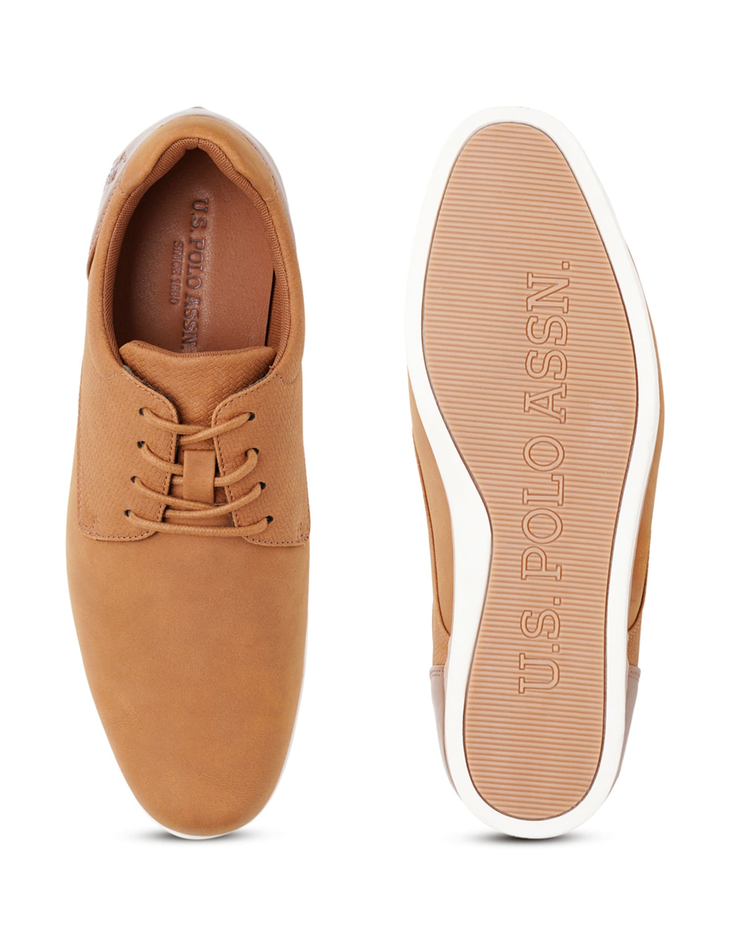 Men Lucius 3.0 Tan Work Casuals Lace Up Shoes Tan - U.S. Polo Assn. India | Large