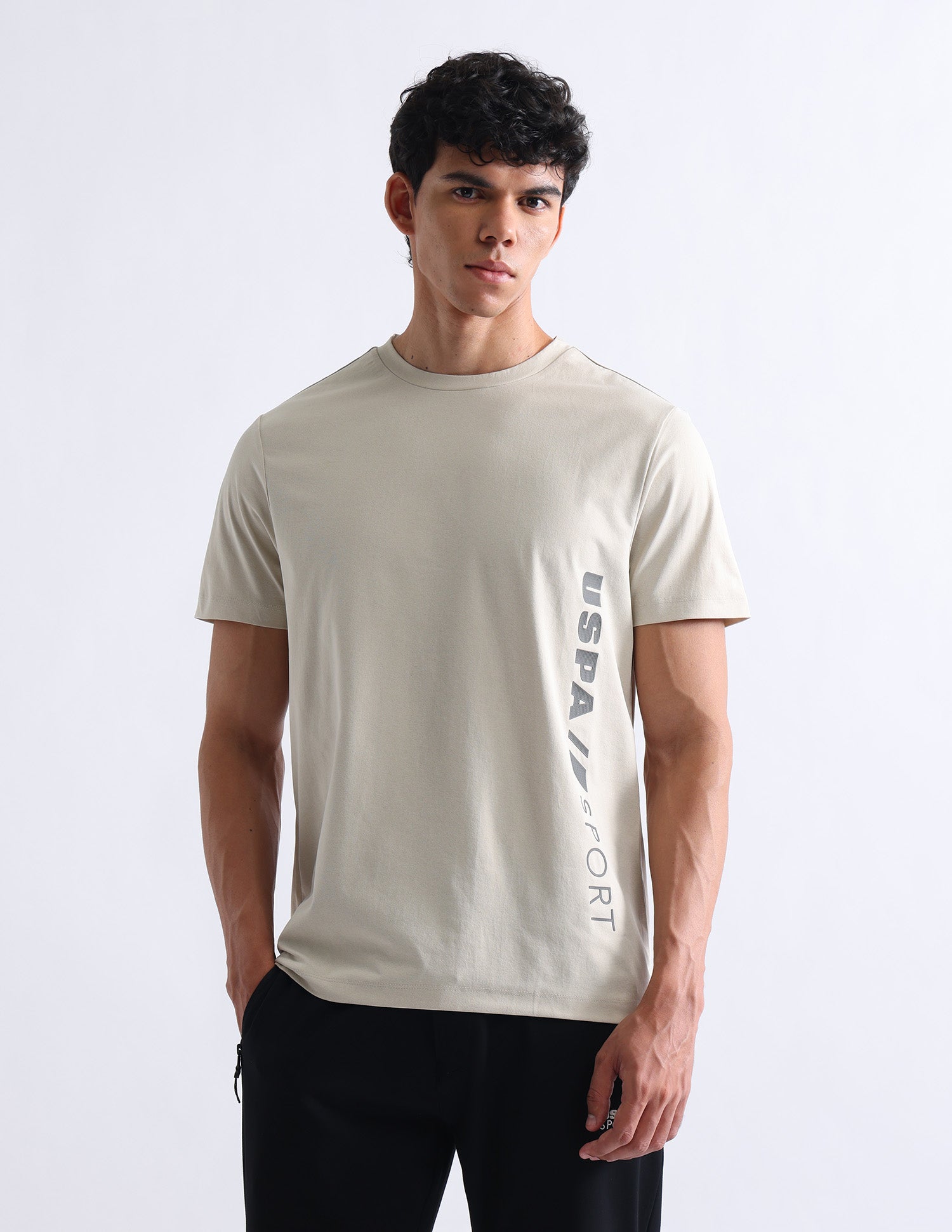 Brand Printed Slim Fit T-Shirt Off White - U.S. Polo Assn. India | Large