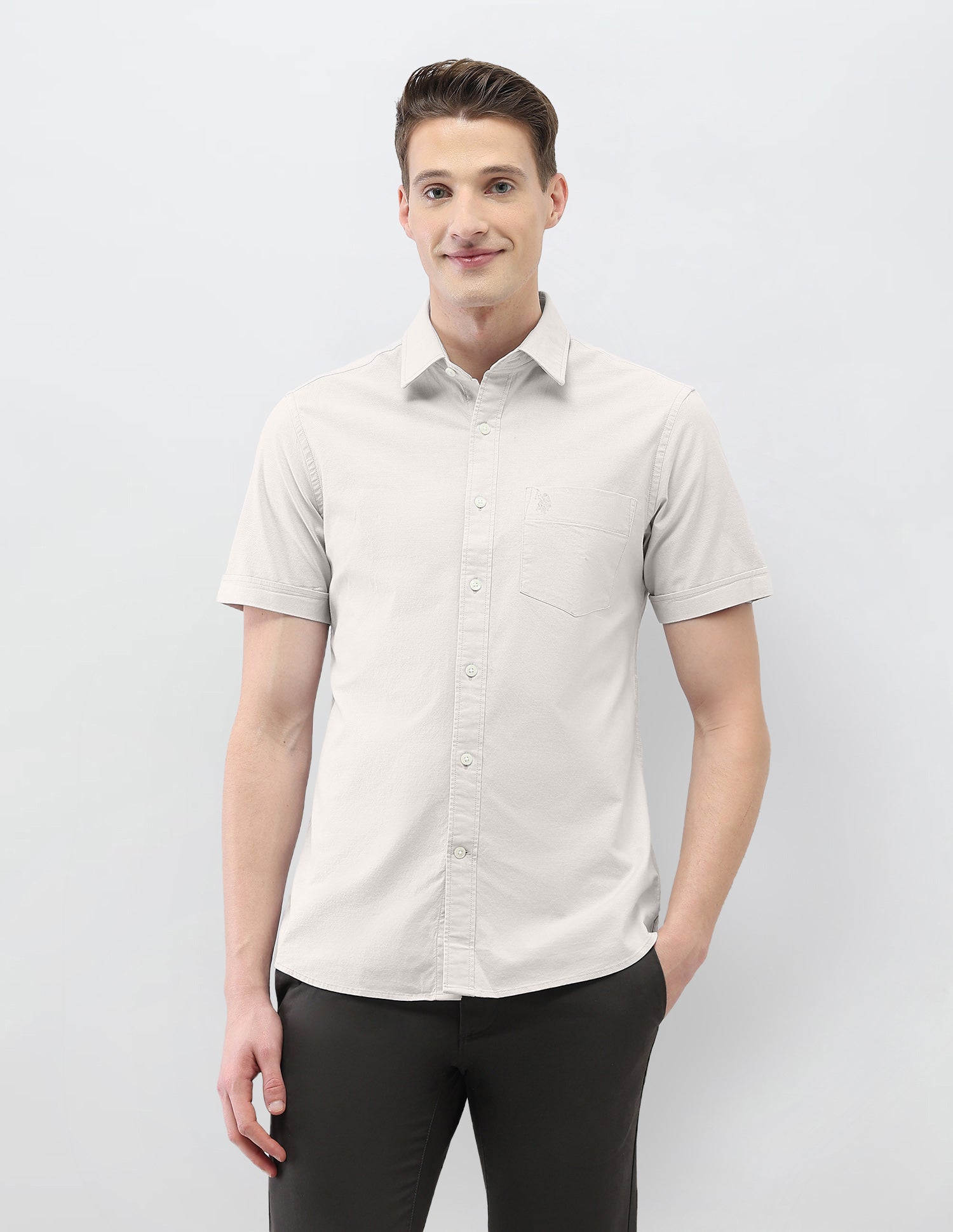 Casa De Campo Regular Fit Shirt Ivory - U.S. Polo Assn. India | Large