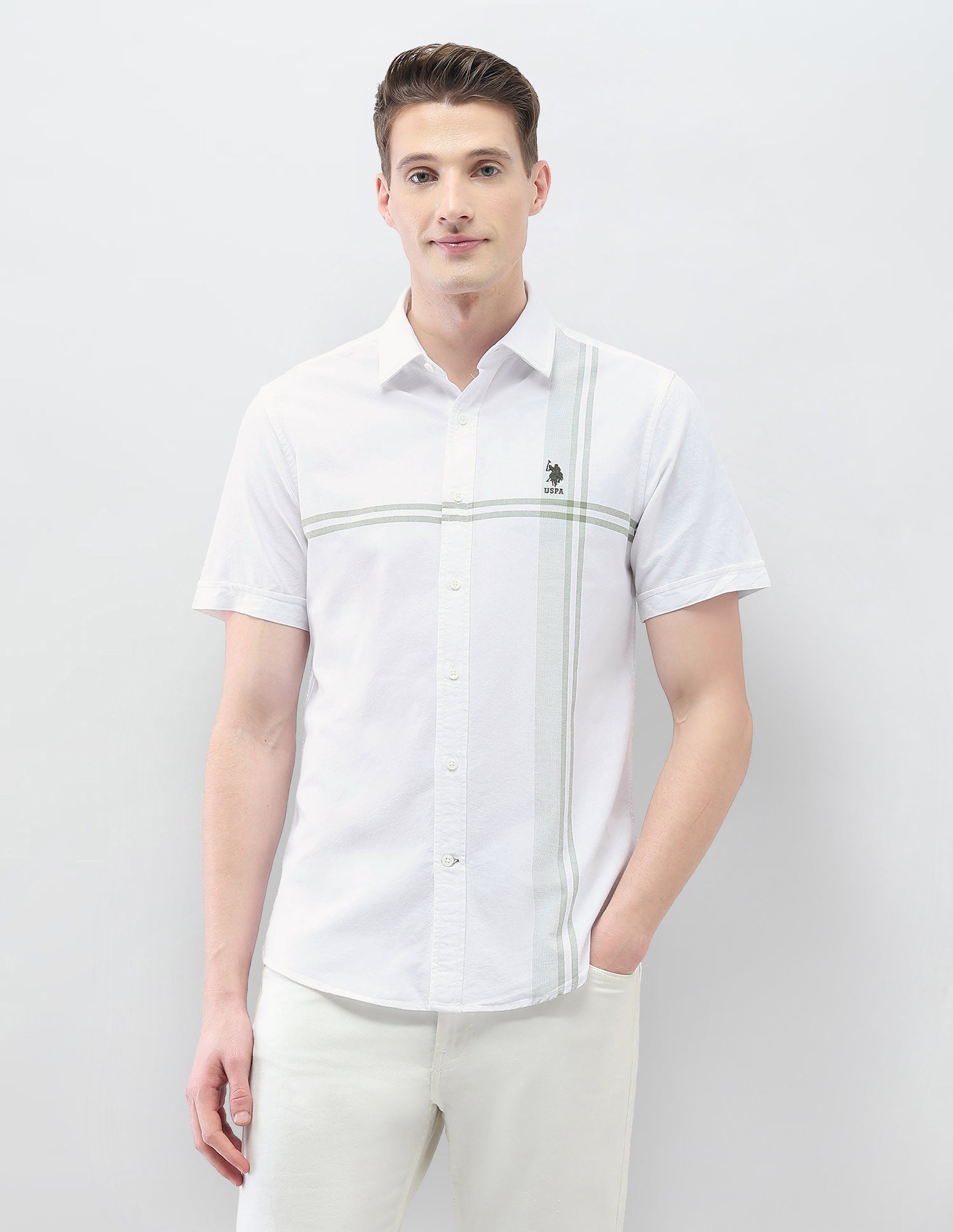 Casa De Campo Regular Fit Shirt Green - U.S. Polo Assn. India | Large