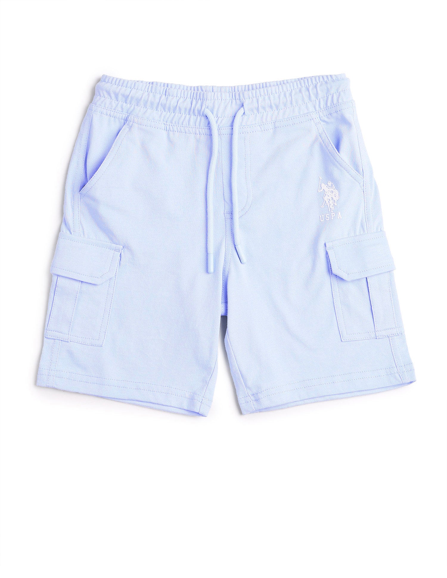 Boys Solid Regular Fit Shorts Light Blue - U.S. POLO ASSN. | Large