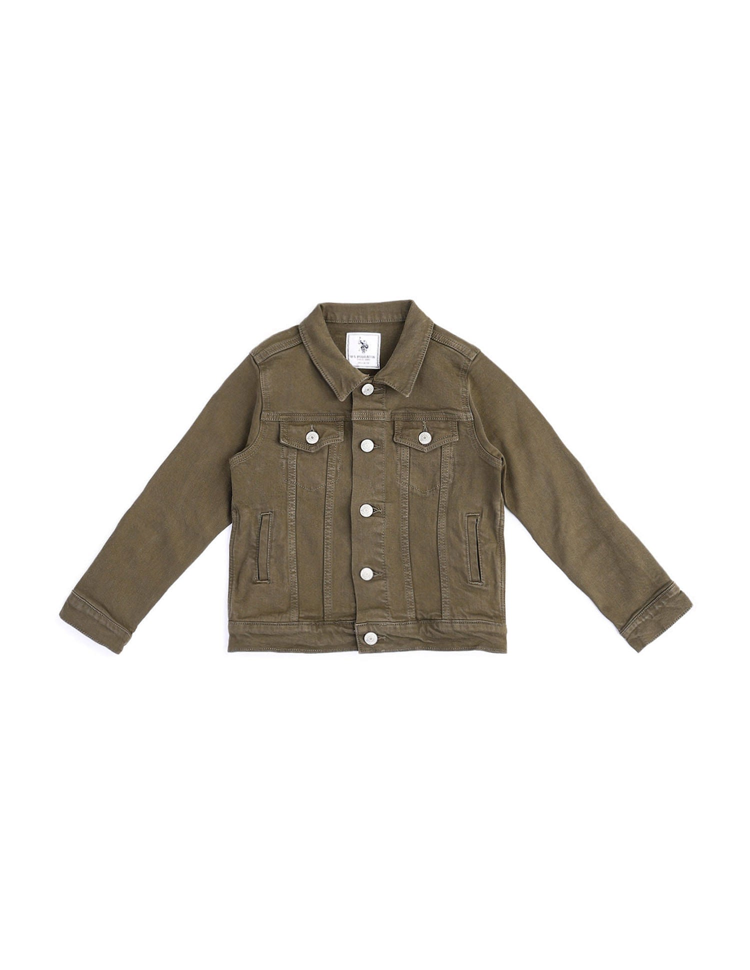 Boys Denim Trucker Jacket Olive - U.S. POLO ASSN. | Large