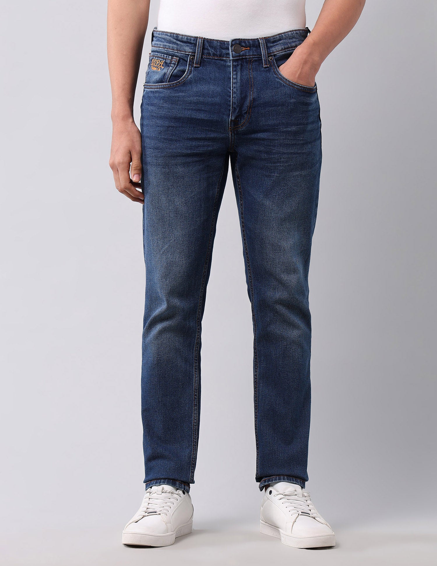 Brandon Slim Tapered Fit Blue Jeans Blue - U.S. POLO ASSN. | Large