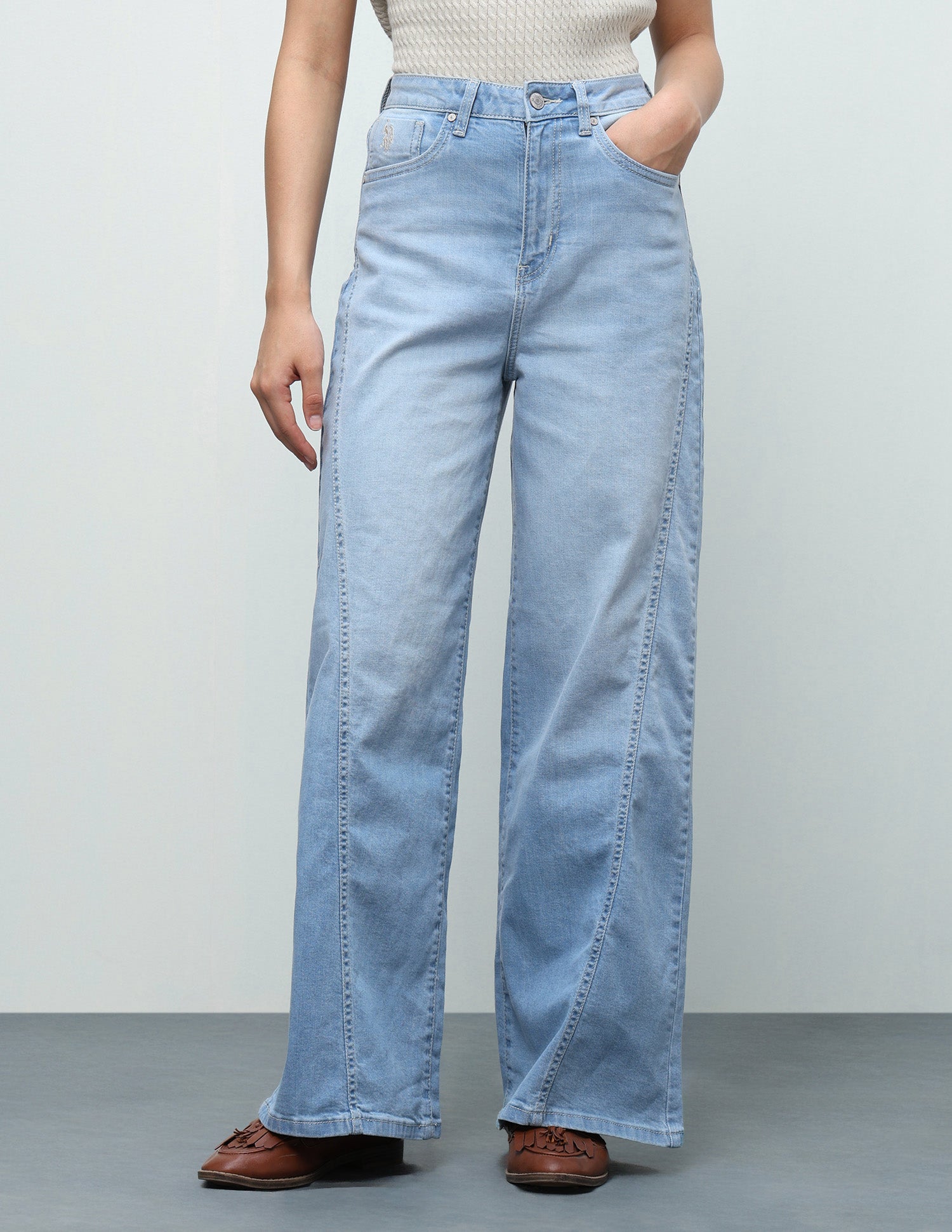 Baggy Fit Blue Jeans Light Blue - U.S. Polo Assn. India | Large
