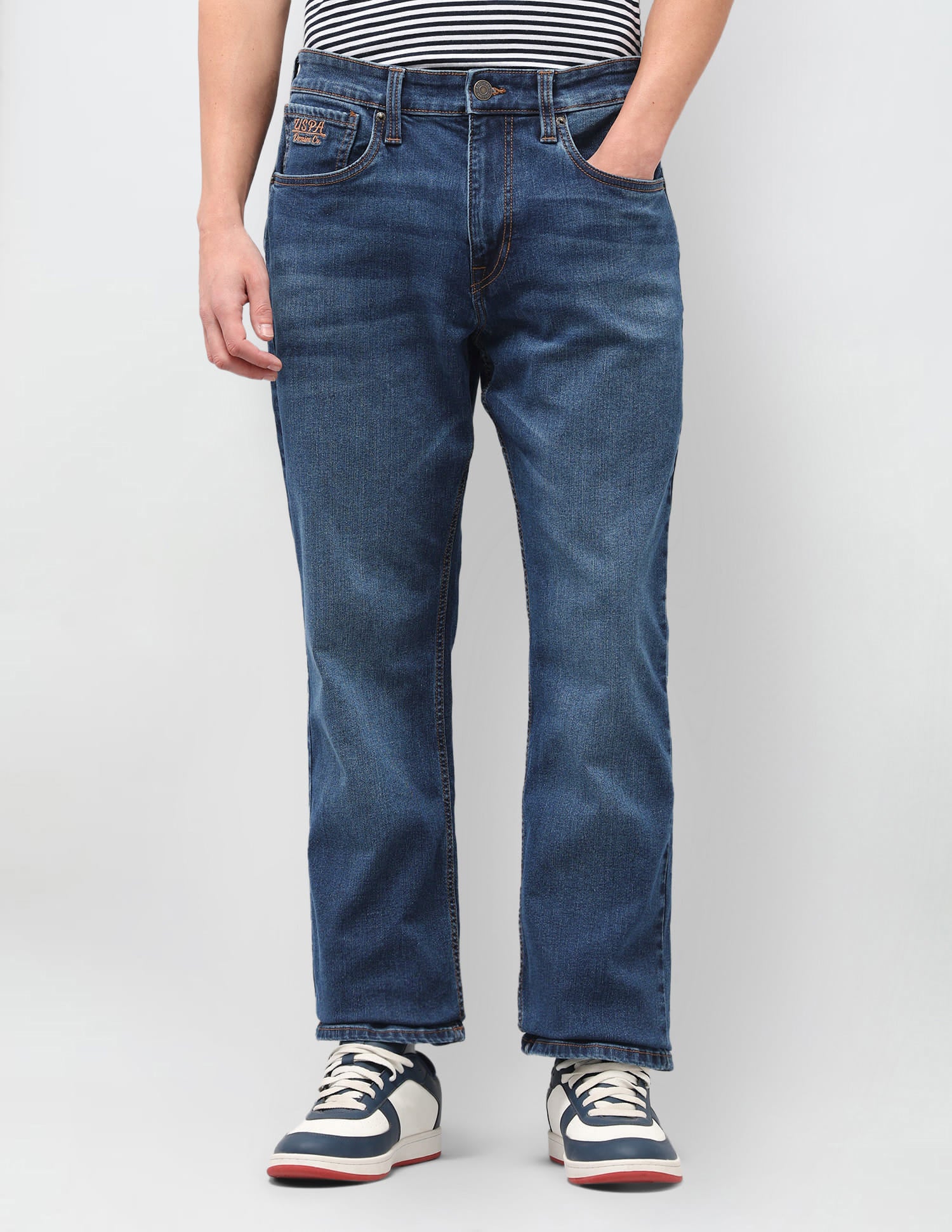 Solid Bootcut Jeans Blue - U.S. Polo Assn. India | Large