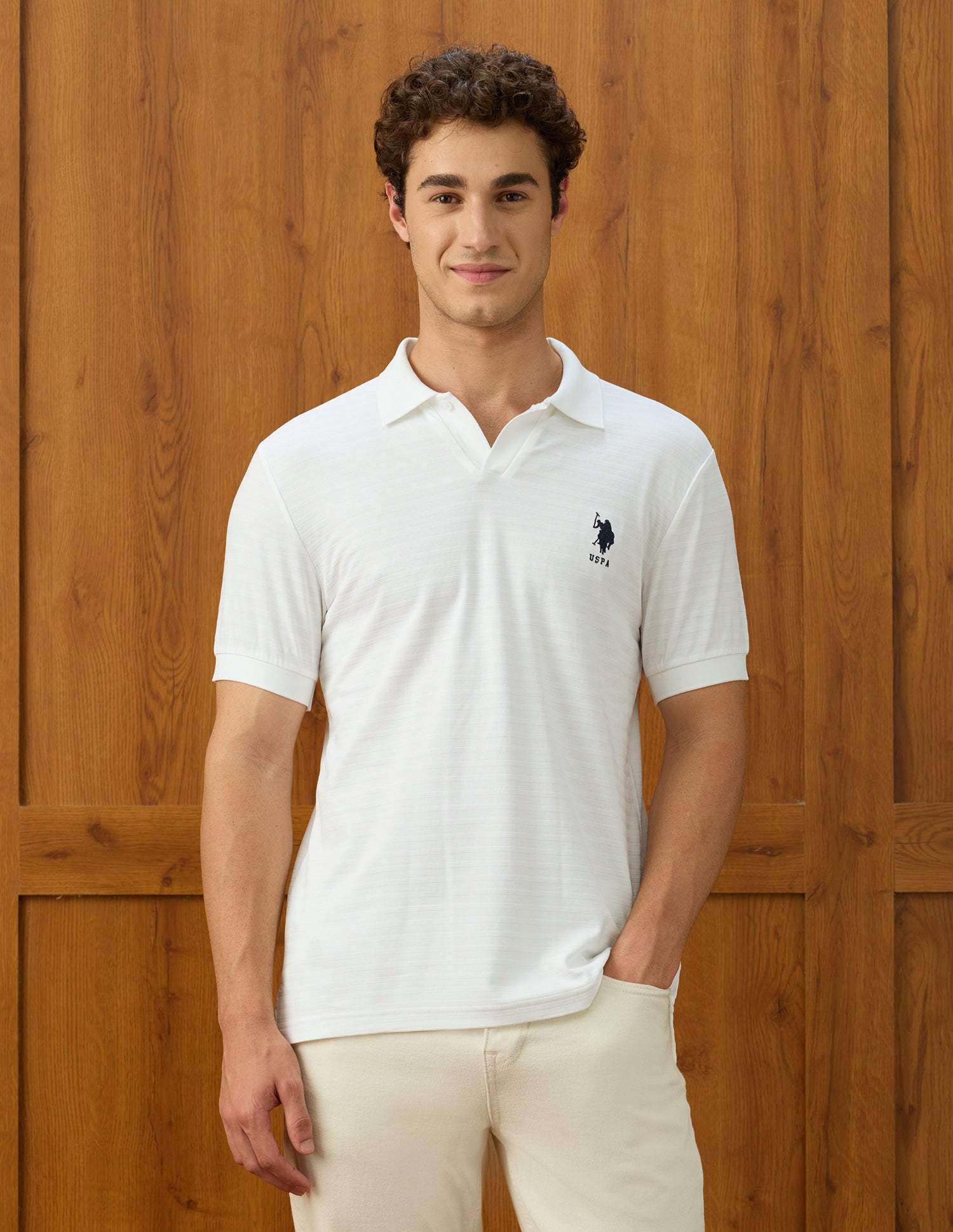 Slim Fit Elvenado Polo Shirt White - U.S. Polo Assn. India | Large