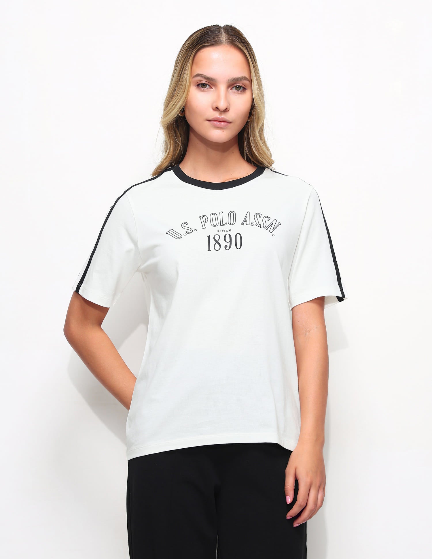 Relaxed Fit Brand Printed T-Shirt White - U.S. Polo Assn. India | Large