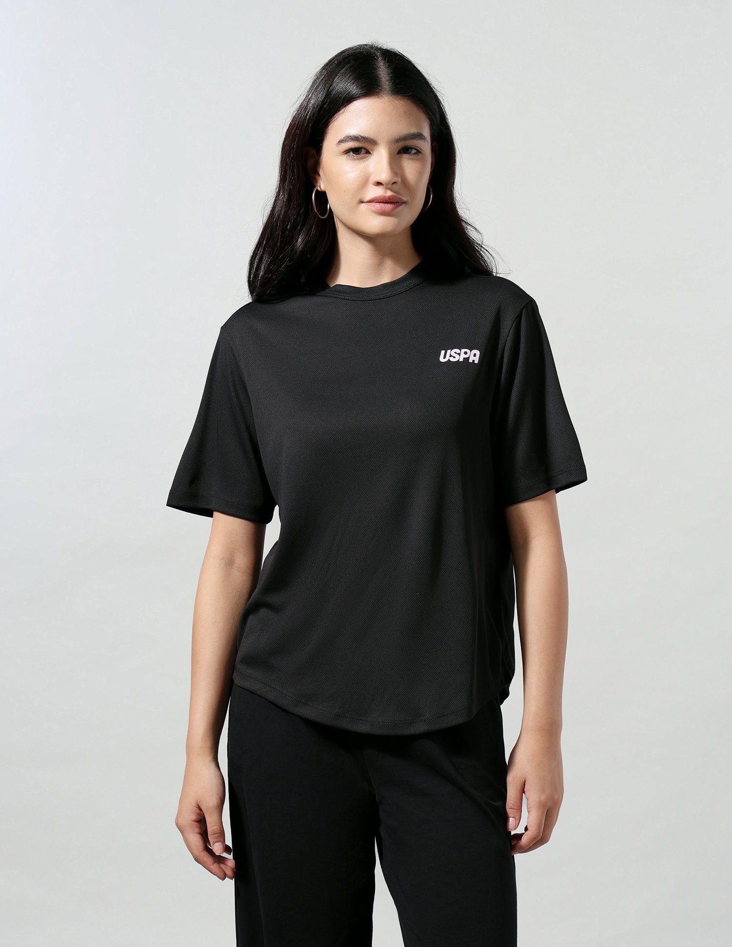 Solid Regular Fit T-Shirt Black - U.S. Polo Assn. India | Large