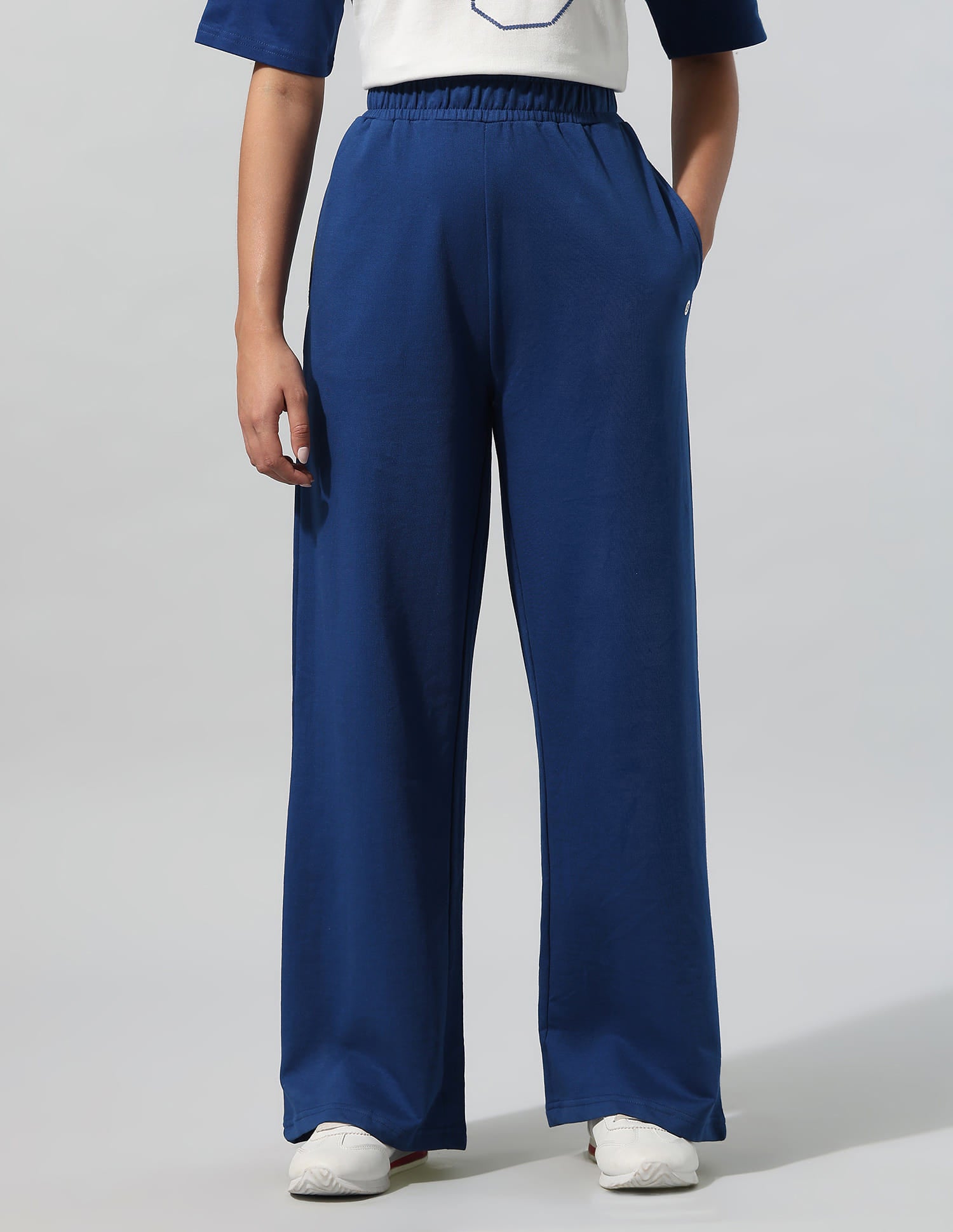 High Rise Wide Leg Trousers Blue - U.S. Polo Assn. India | Large