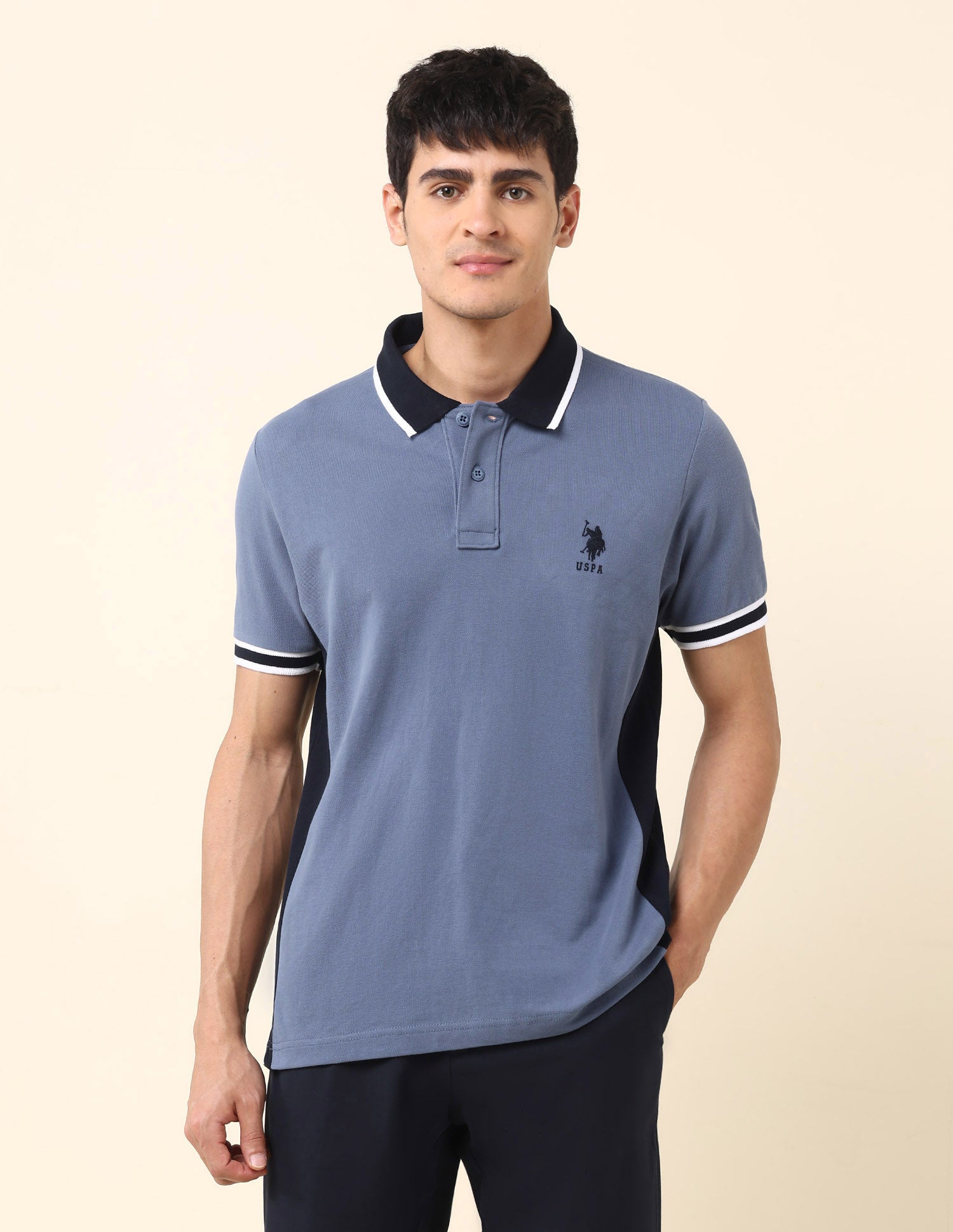 Pure Cotton Classic Polo Shirt Blue - U.S. Polo Assn. India | Large