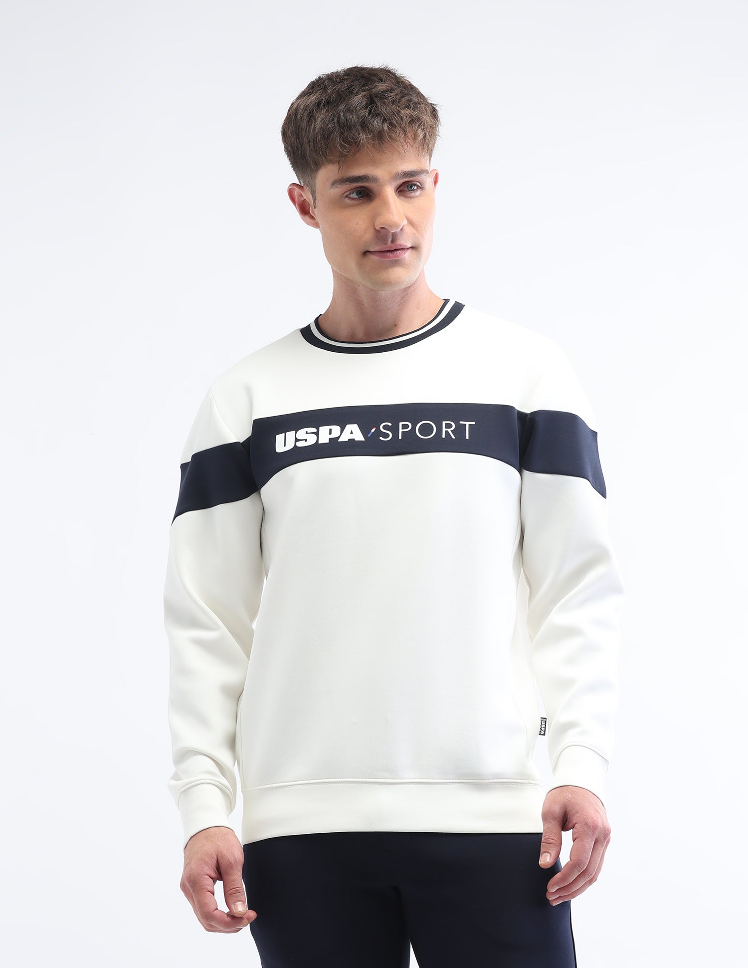 Brand Printed Luxe Sweatshirt White - U.S. Polo Assn. India | Large