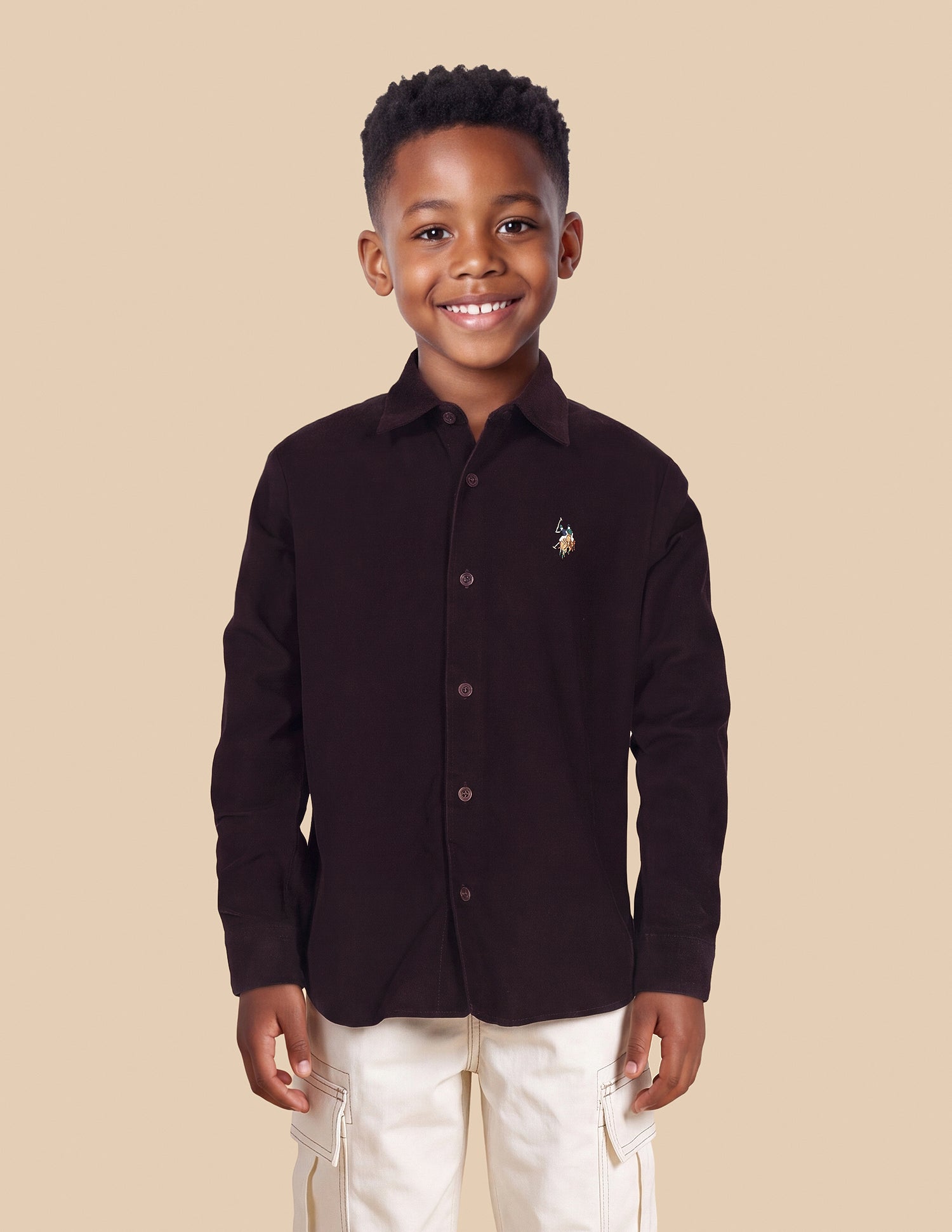 Corduroy Solid Shirt Maroon - U.S. Polo Assn. India | Large