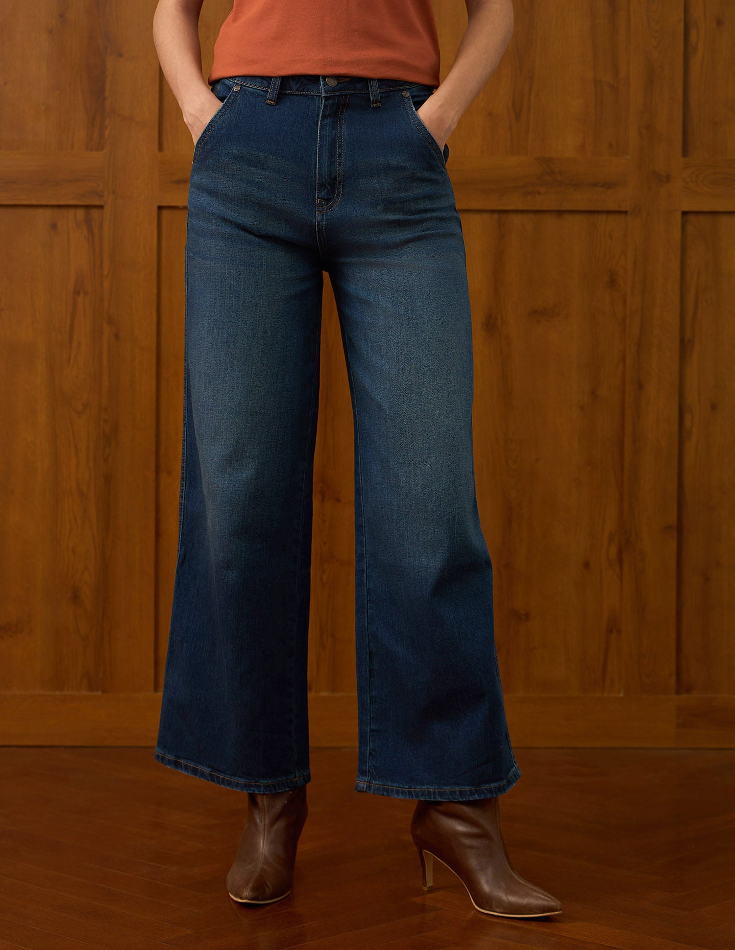 High Rise Baggy Fit Jeans Dark Blue - U.S. POLO ASSN. | Large