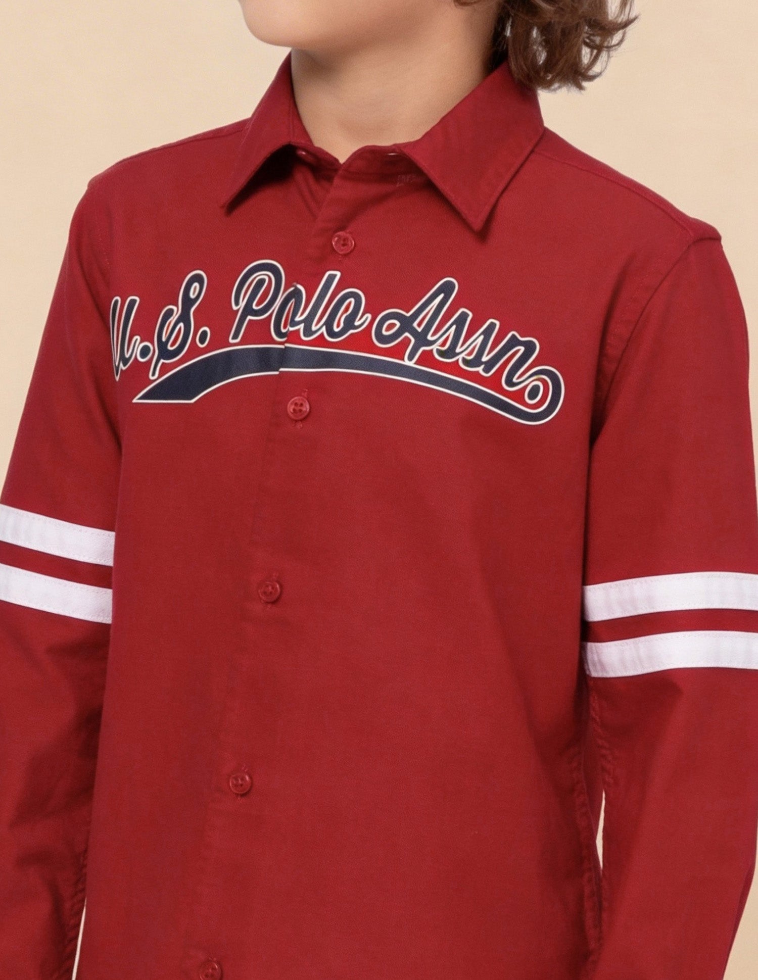 Brand Printed Oxford Shirt Red - U.S. Polo Assn. India | Large