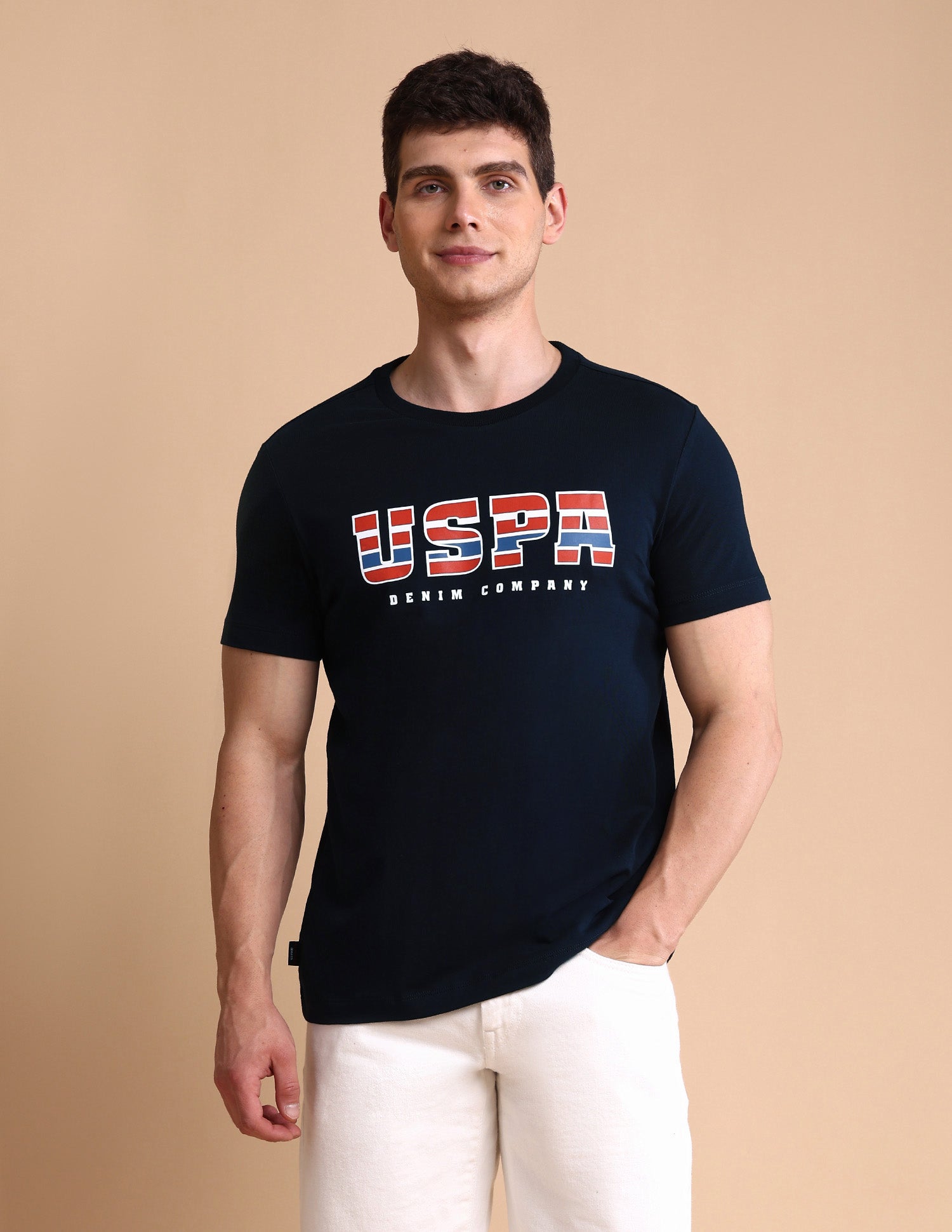 Brand Printed Muscle Fit T-Shirt Navy - U.S. POLO ASSN. | Large