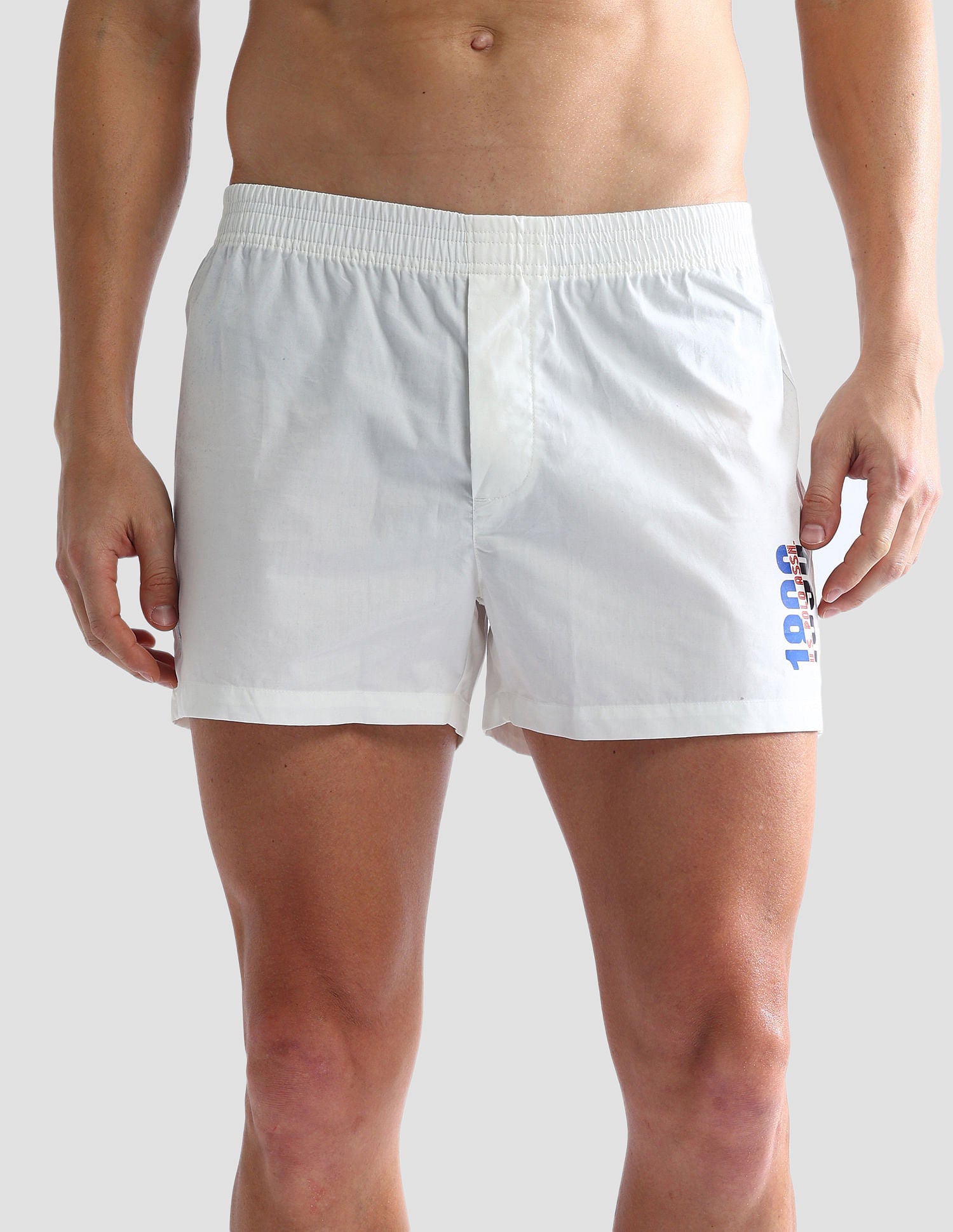 Pure Cotton Solid OEX03 Boxers - Pack Of 1 Ivory - U.S. POLO ASSN. | Large