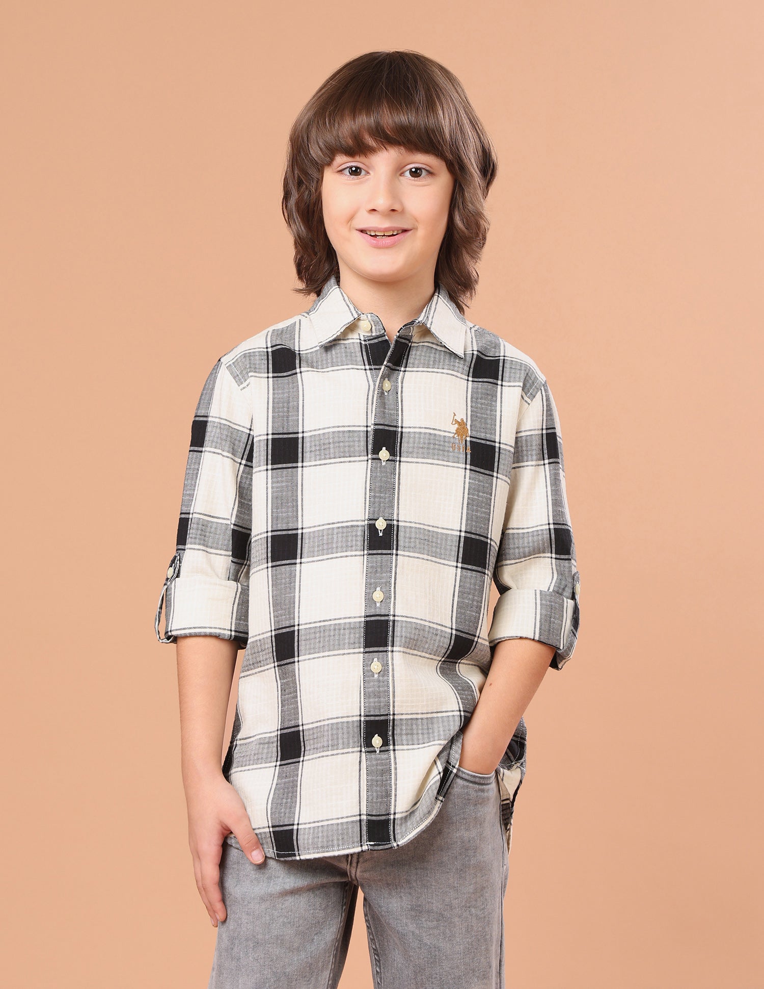Tartan Checked Regular Fit Shirt Black - U.S. Polo Assn. India | Large