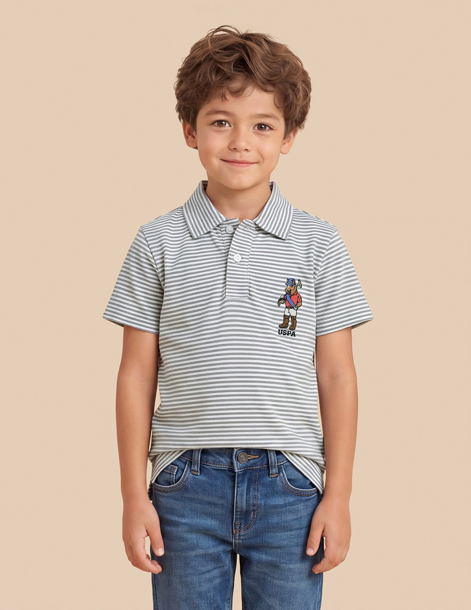 Horizontal Striped Regular Fit Polo Shirt Green - U.S. Polo Assn. India | Large