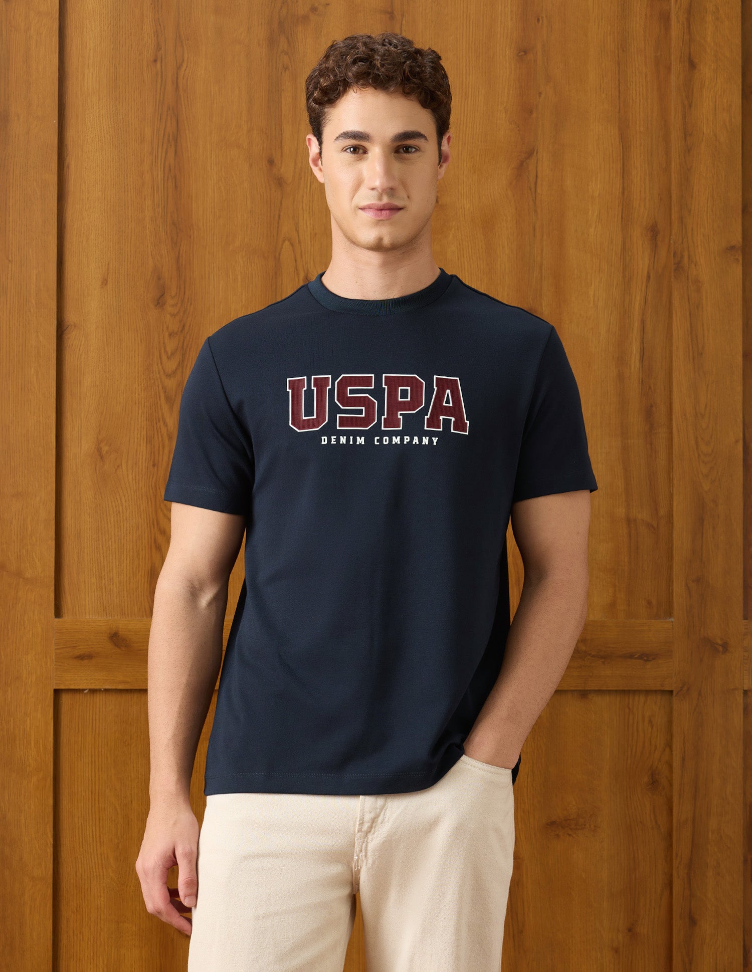 Brand Appliqued Relaxed Fit T-Shirt Navy - U.S. Polo Assn. India | Large