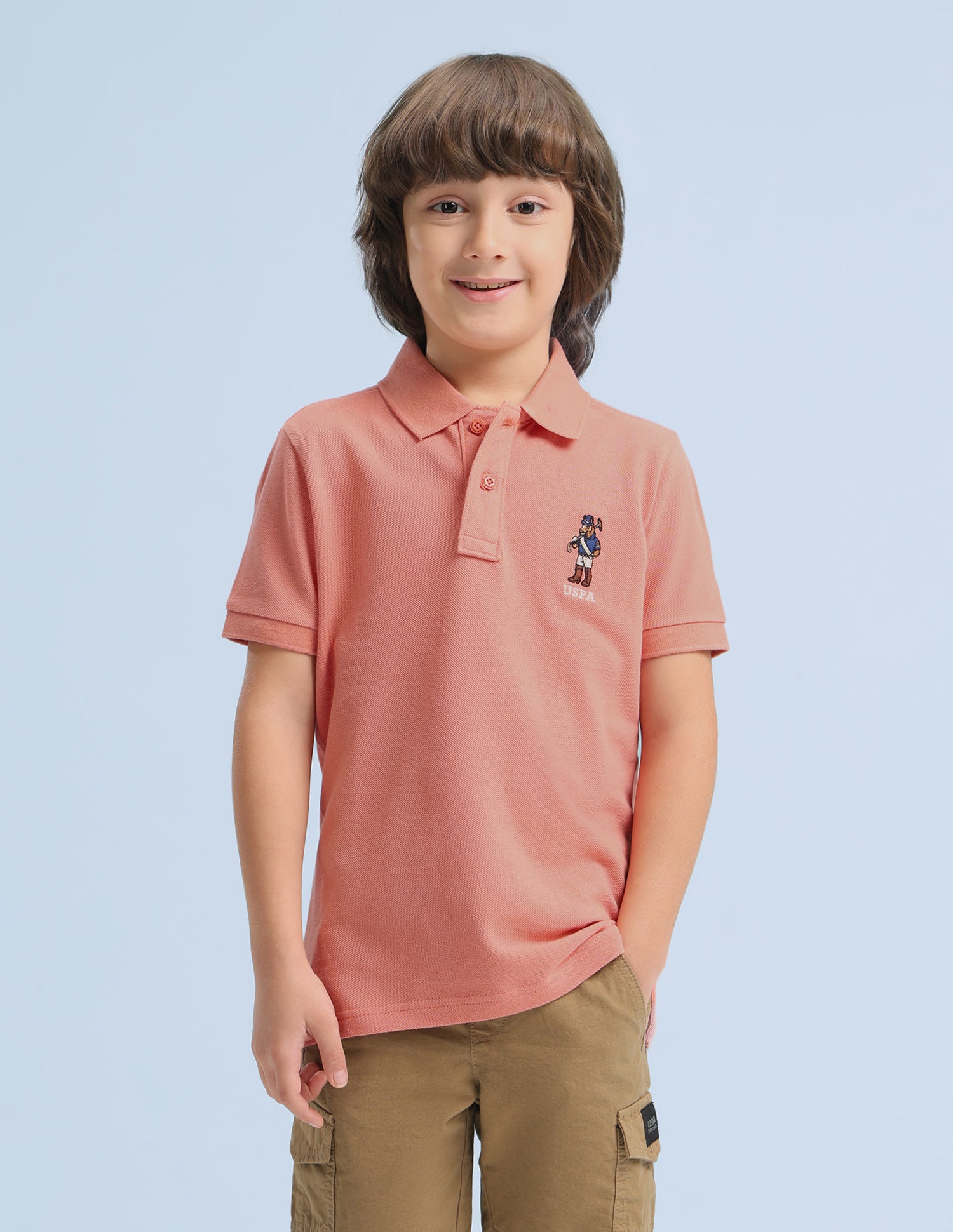 Solid Regular Fit Polo Shirt Orange - U.S. Polo Assn. India | Large