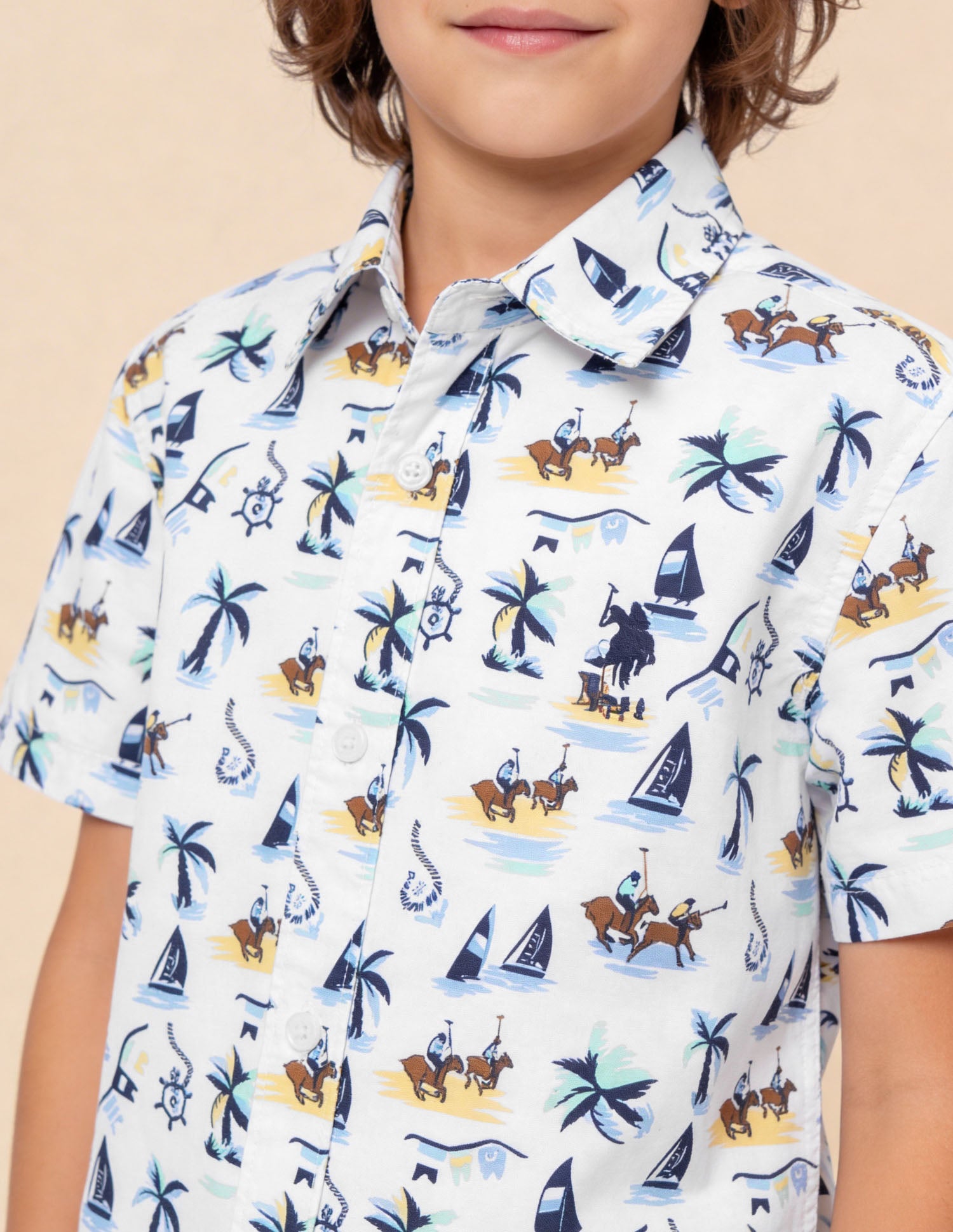 Graphic Printed Regular Fit Shirt Blue - U.S. Polo Assn. India | Large