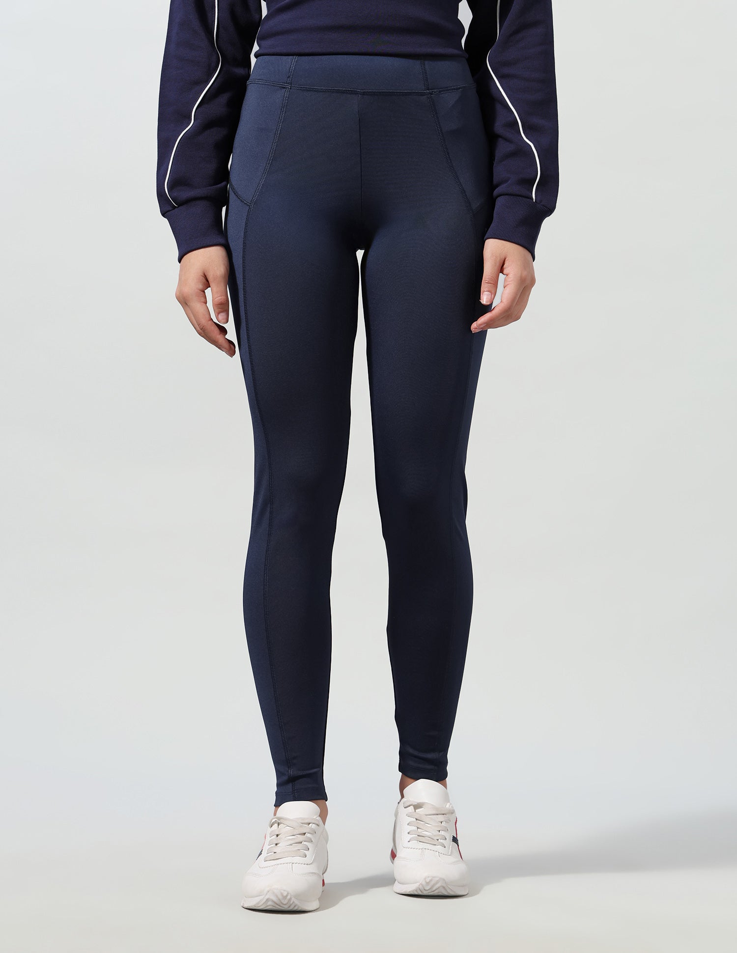 High Rise Solid Leggings Blue - U.S. Polo Assn. India | Large