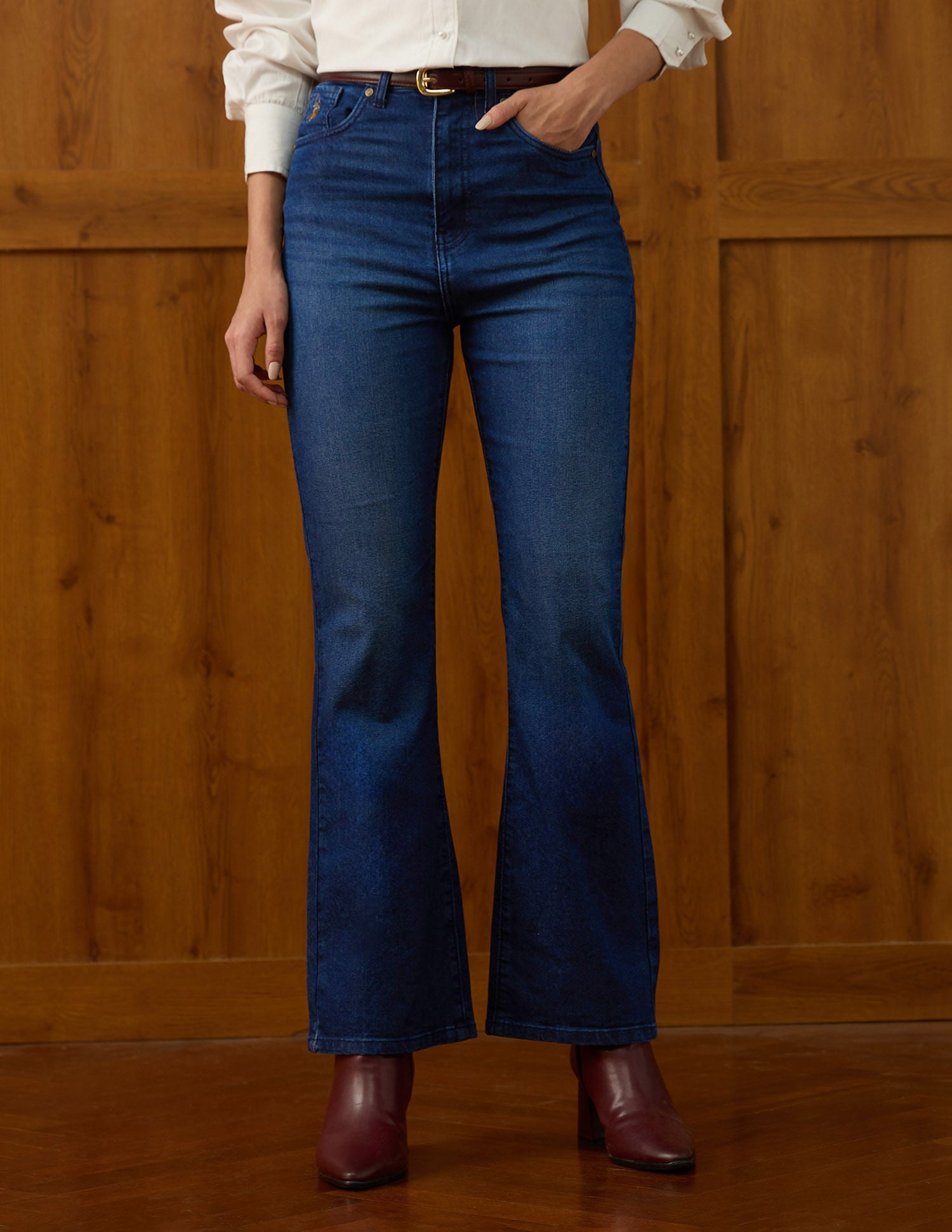 Ultra-High Rise Bootcut Jeans Blue - U.S. POLO ASSN. | Large