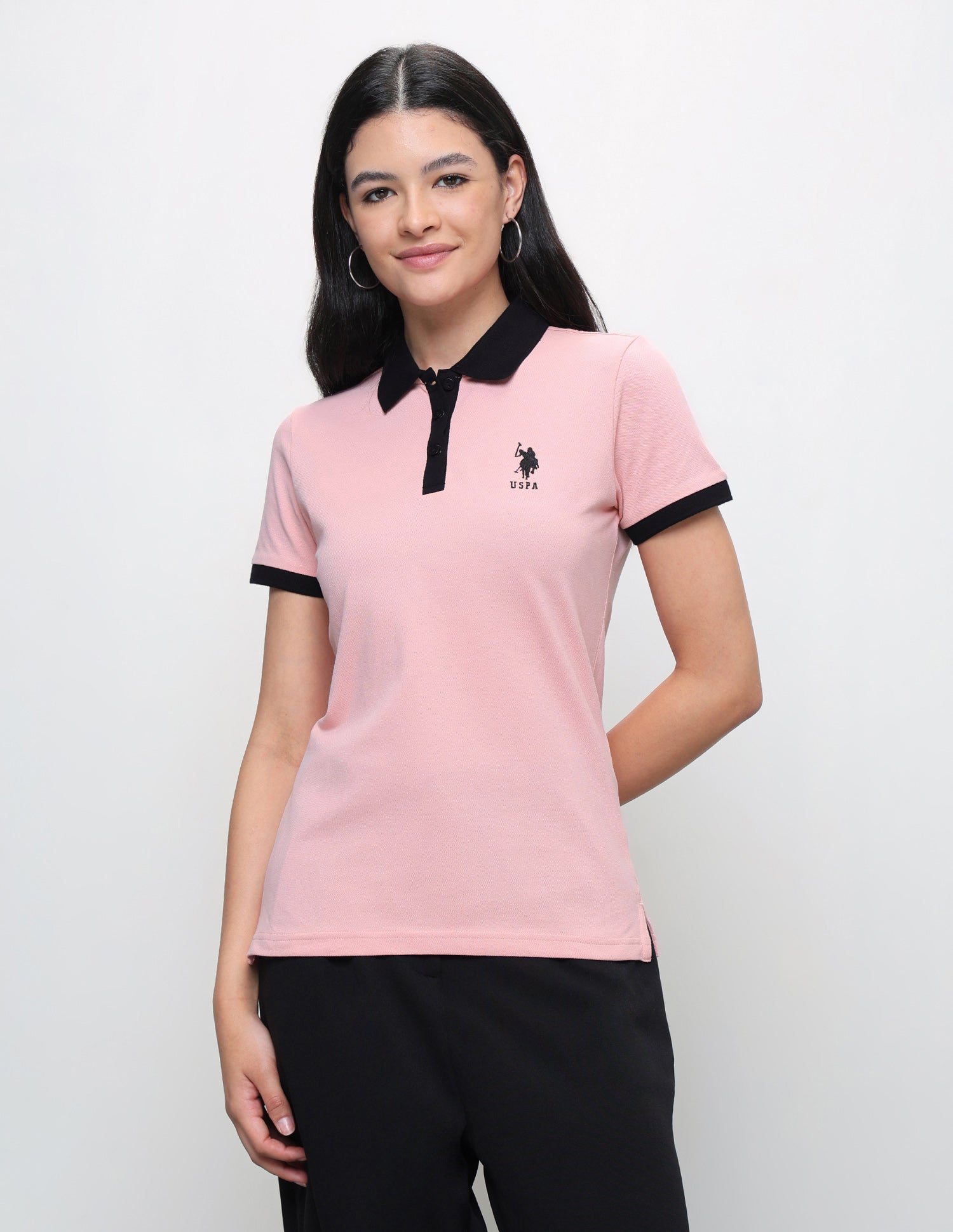 Solid Regular Fit Polo Shirt Light Pink - U.S. Polo Assn. India | Large