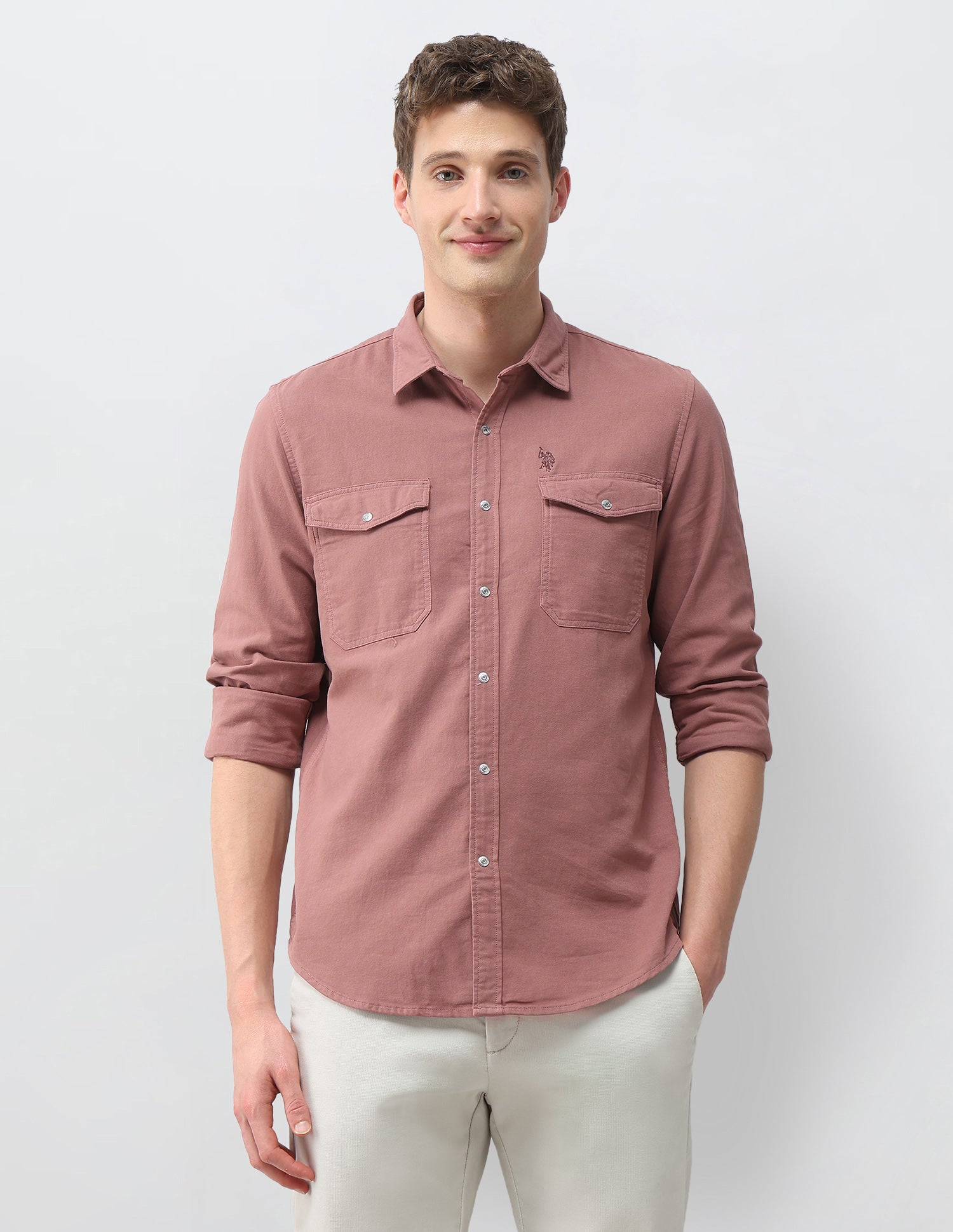 Solid Comfort Fit Shirt Rose - U.S. Polo Assn. India | Large