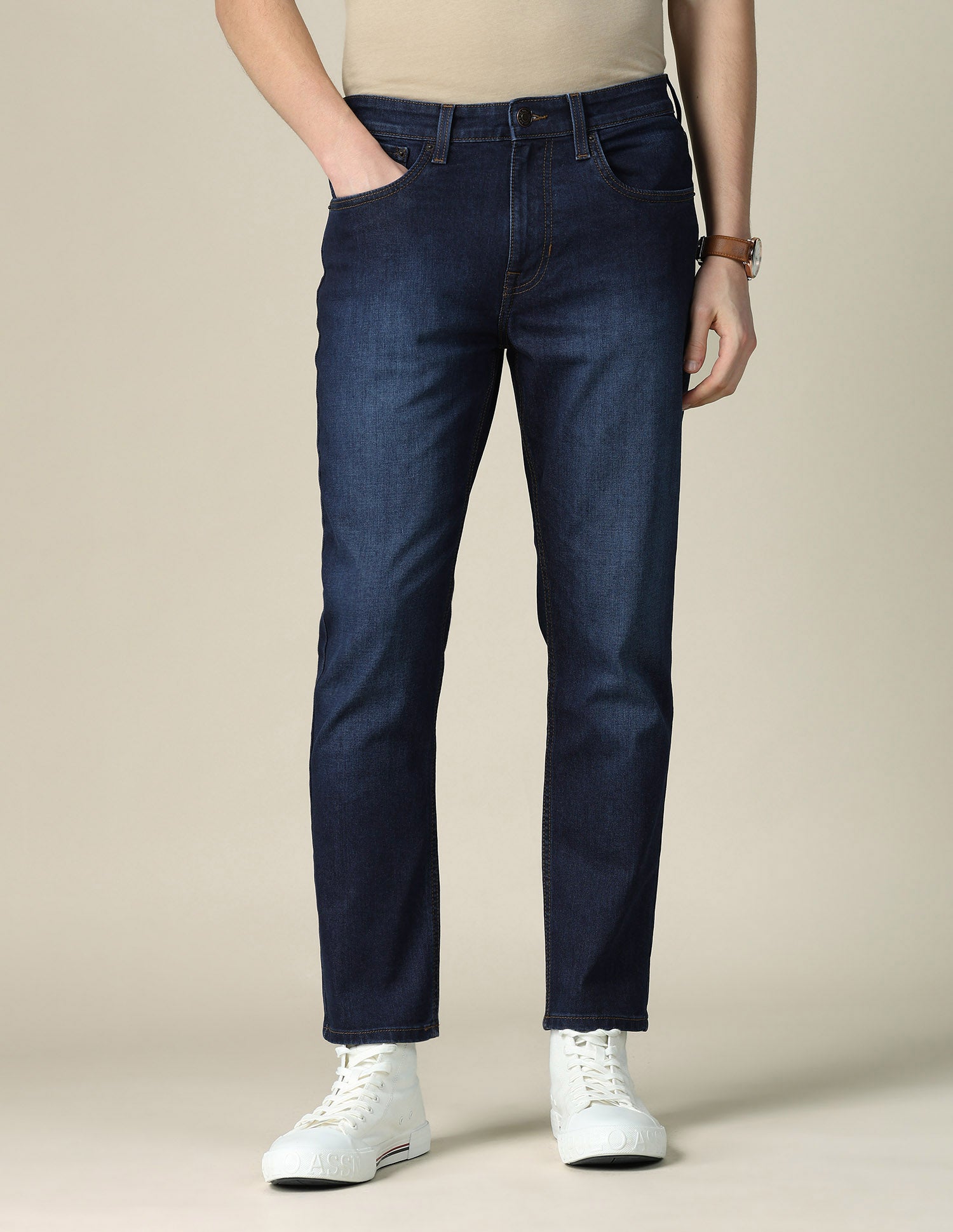 Cole Comfort Cropped Fit Blue Jeans Dark Indigo - U.S. POLO ASSN. | Large