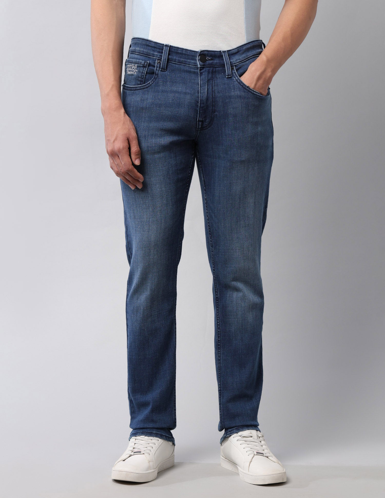 Brandon Slim Tapered Fit Blue Jeans Med Blue - U.S. POLO ASSN. | Large