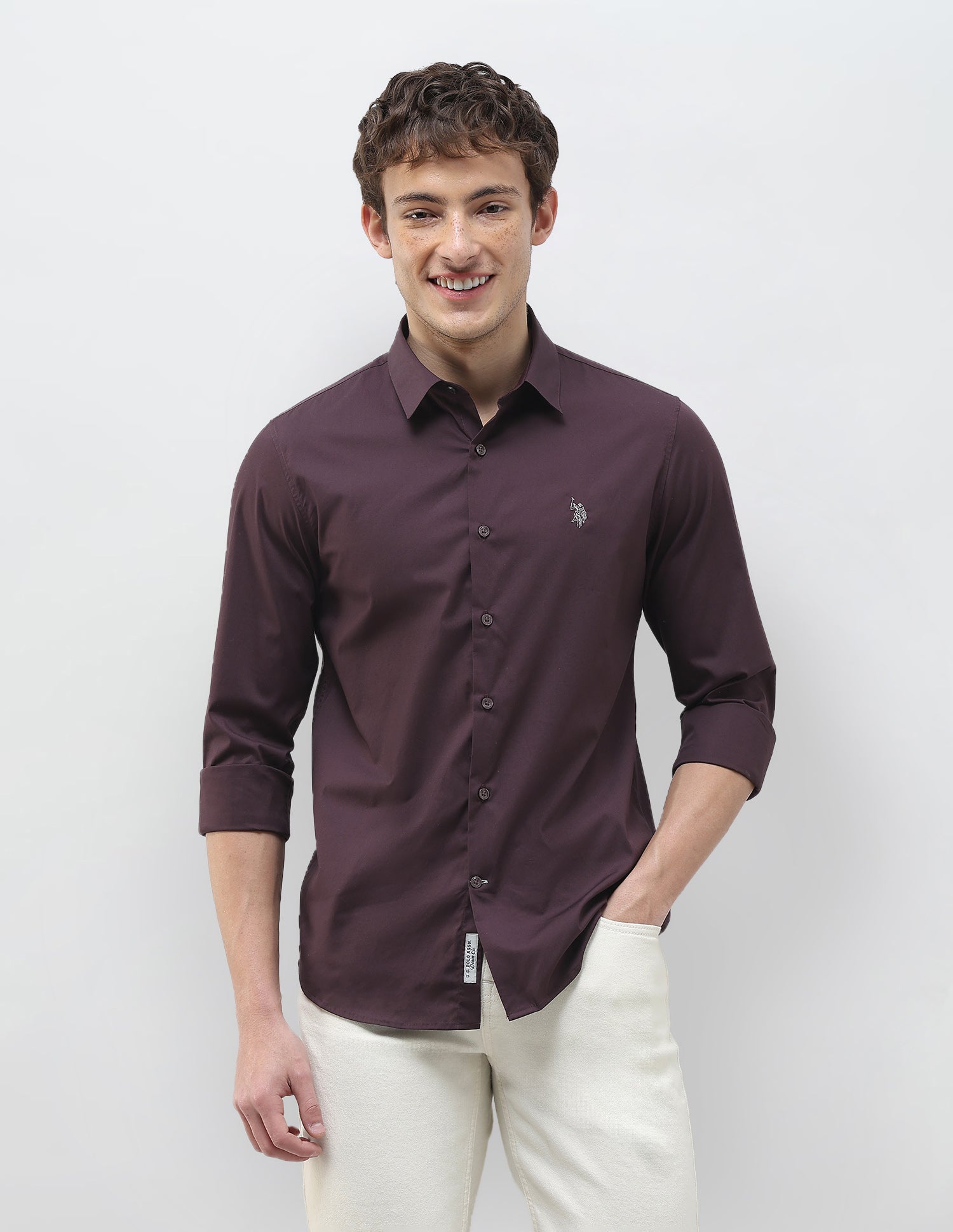 Poplin Regular Fit Shirt Wine - U.S. Polo Assn. India | Large