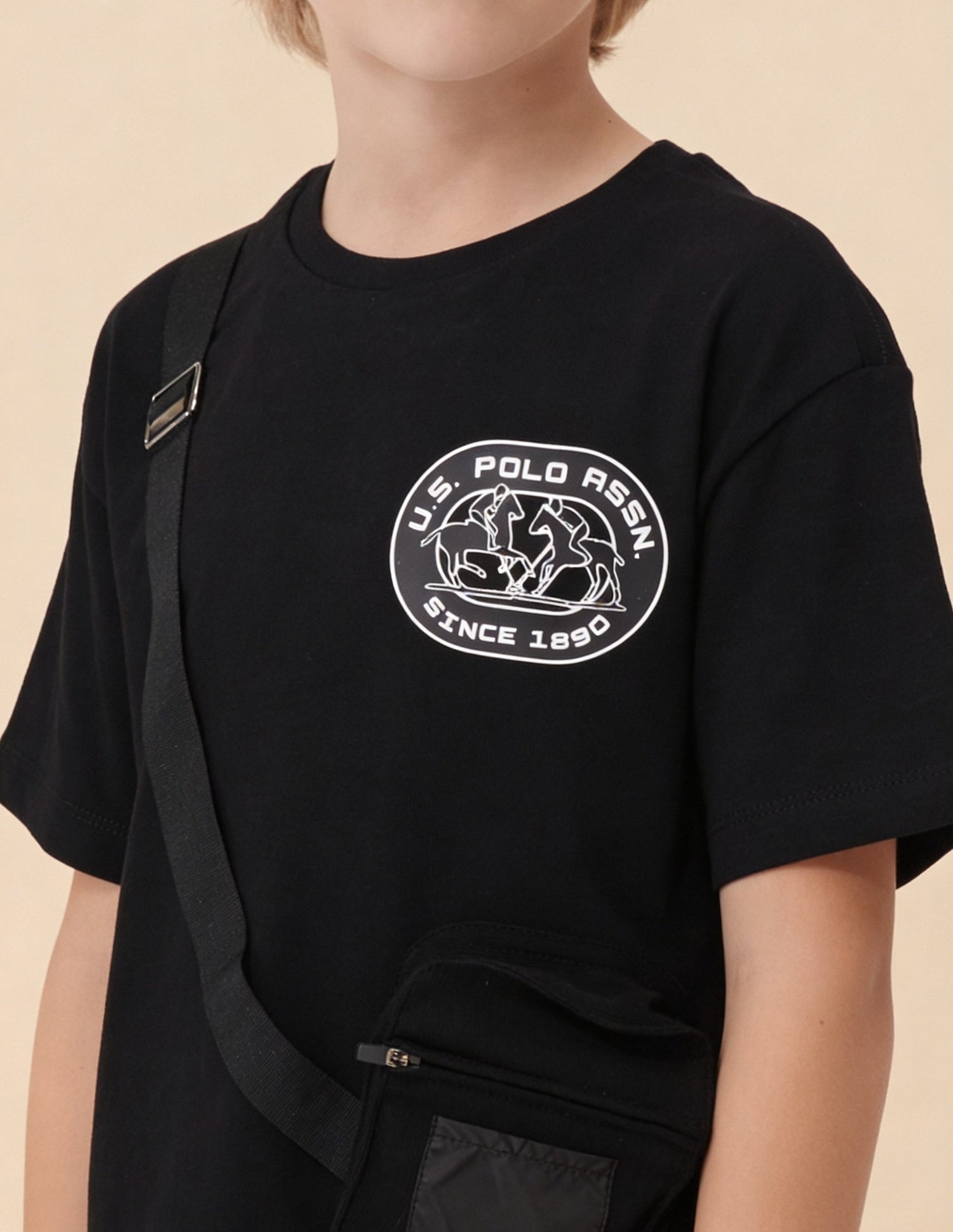 Solid Oversized Fit T-Shirt Black - U.S. Polo Assn. India | Large